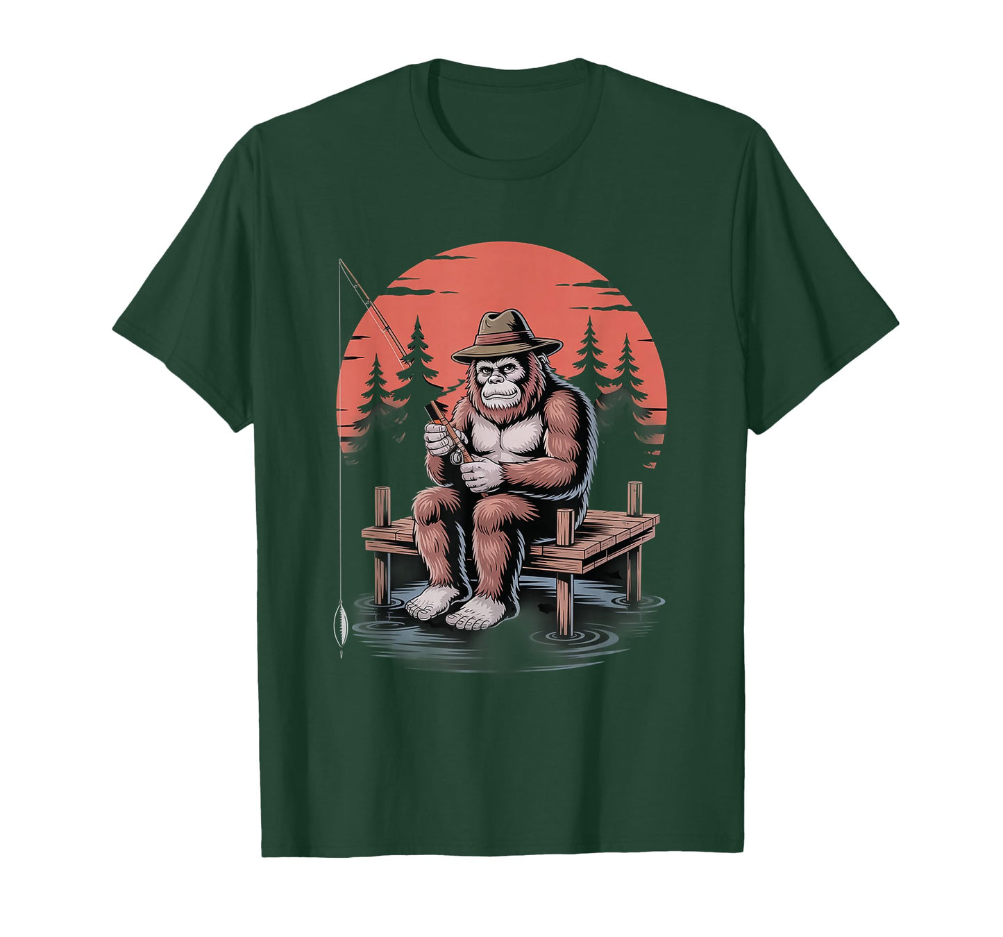 Big foot fishing Cool Fishing Fisherman Bigfoot Sasquatch T-Shirt