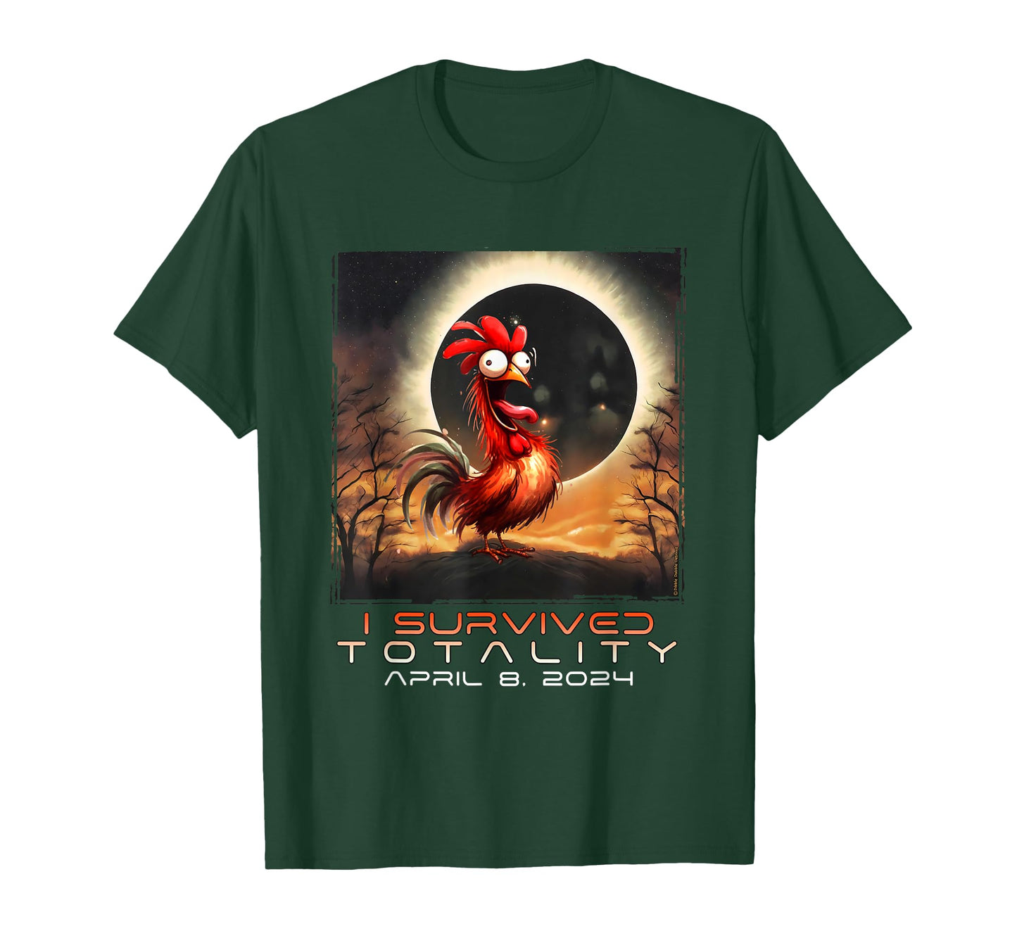Funny Chicken I Survived the Solar Eclipse 2024 T-Shirt