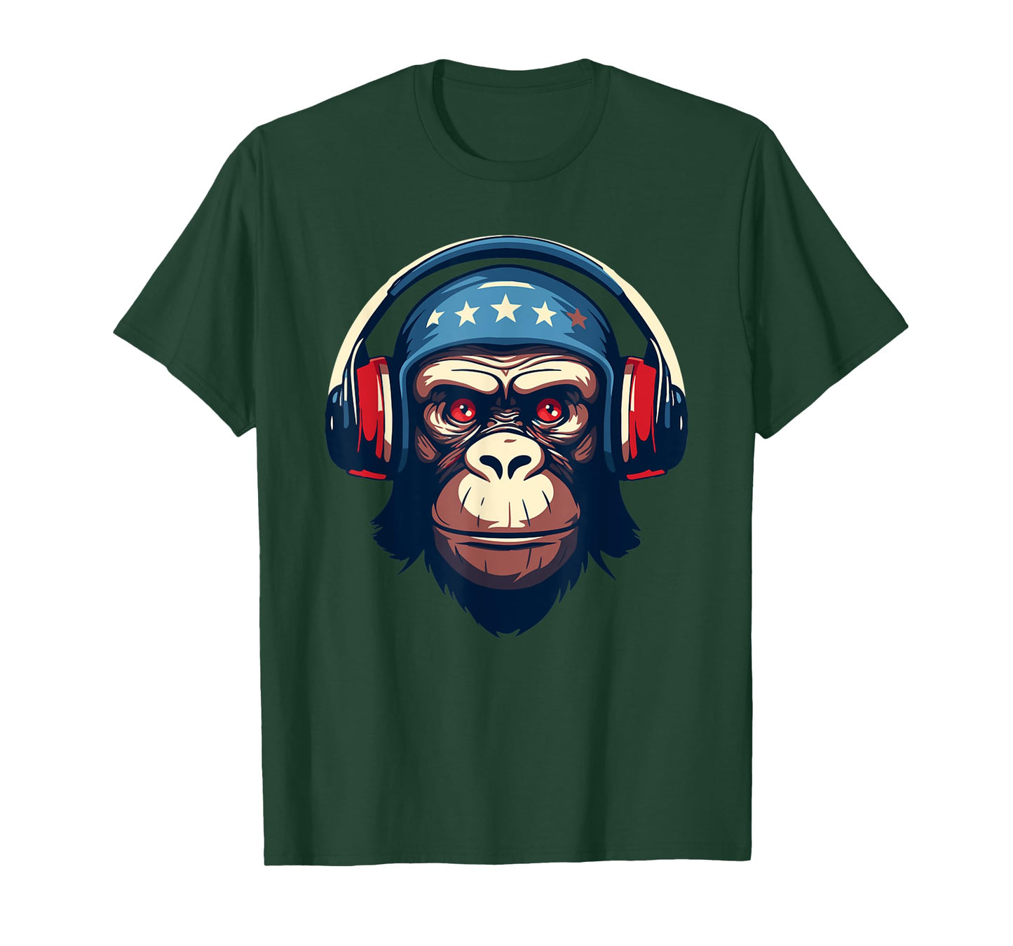 DJ Mad Monkey Ape Chimp Mix Club Music Headphones Dancing T-Shirt