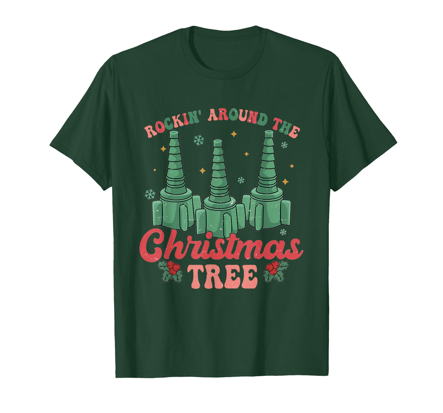 Rockin' Around The Christmas Tree Respiratory Therapist RT T-Shirt