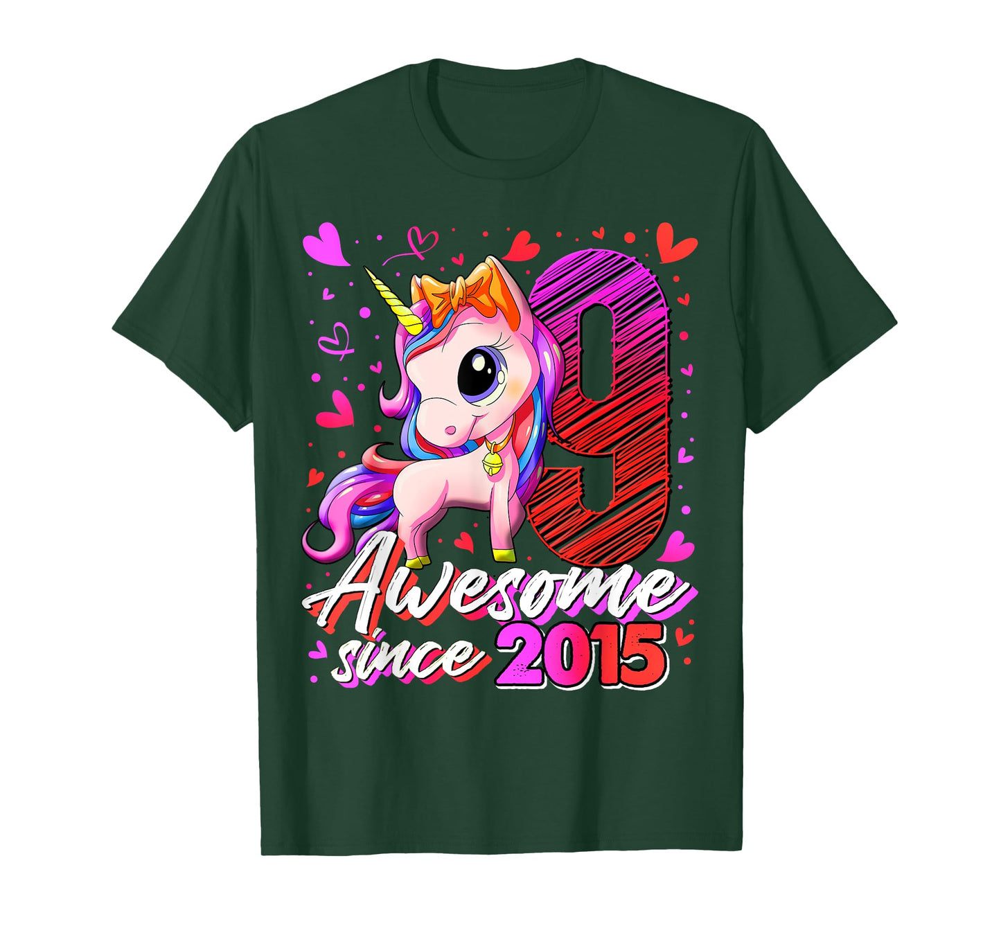 9 Years Old Flossing Unicorn Gifts 9th Birthday Girl Party T-Shirt