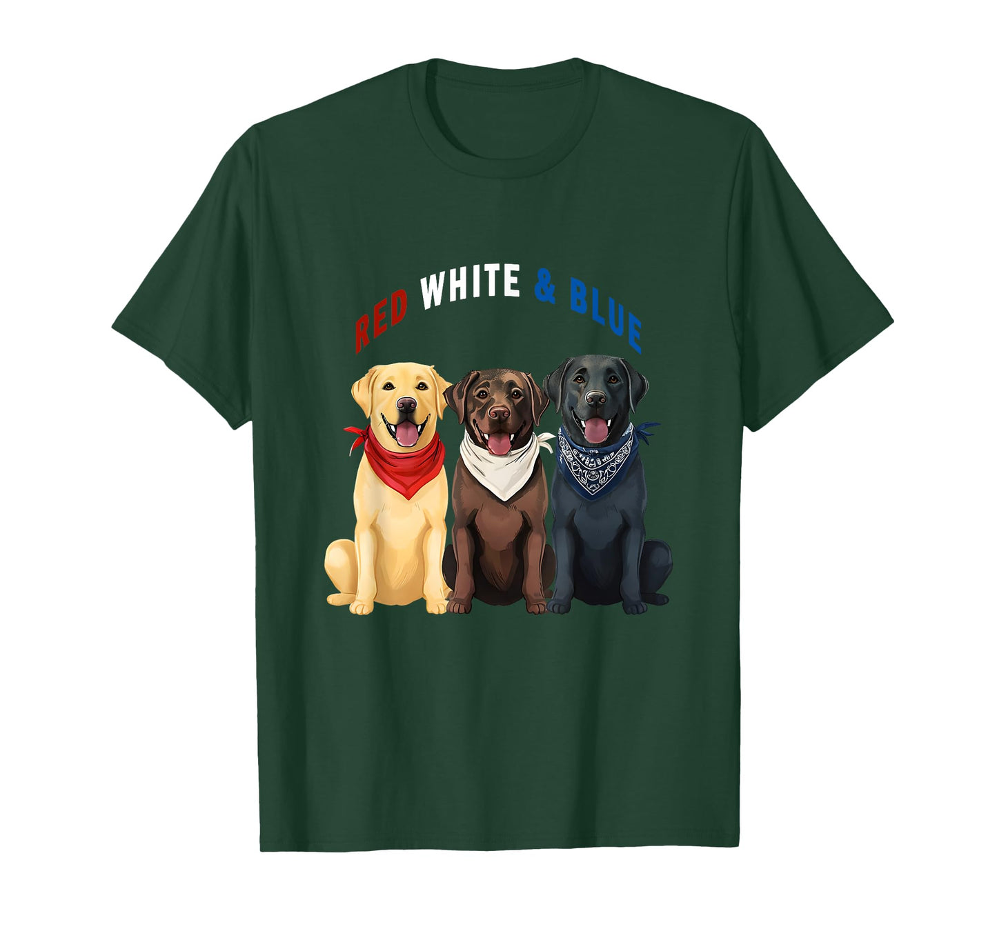 Labrador Retriever Red White And Blue T-Shirt