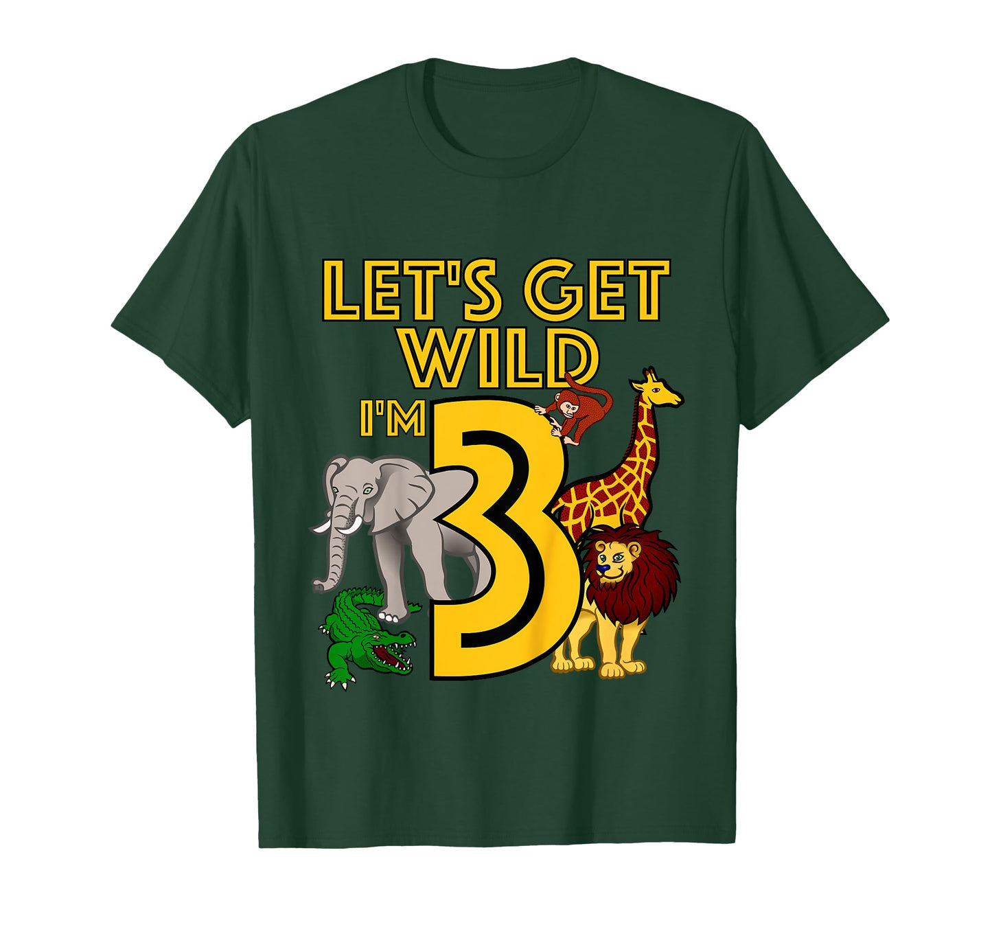 3 Year Old Zoo Birthday Shirt Safari Jungle Animal 3rd Gift T-Shirt