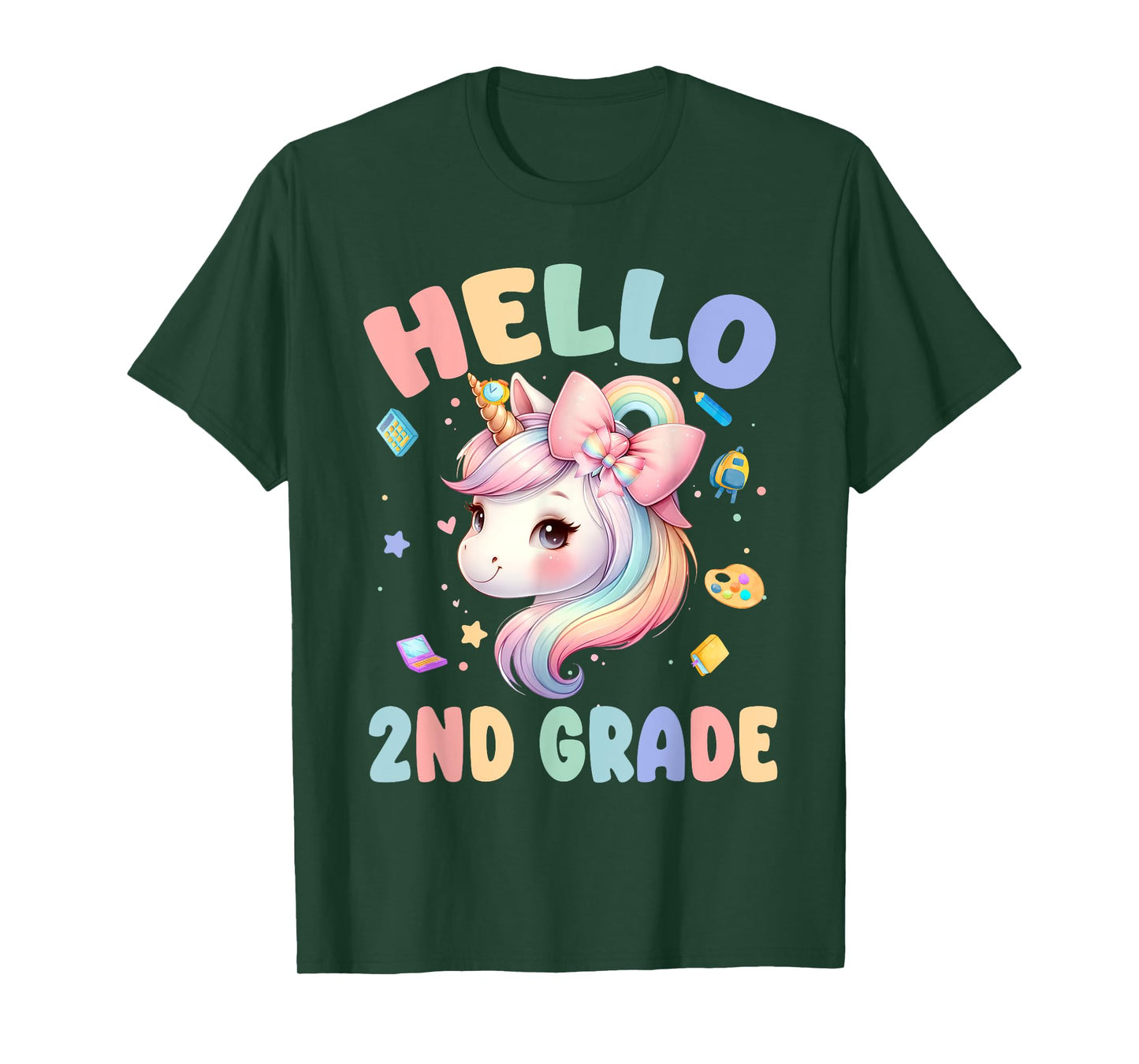Hello 2nd Grade First Day Of School Unicorn Teacher Girl T-Shirt