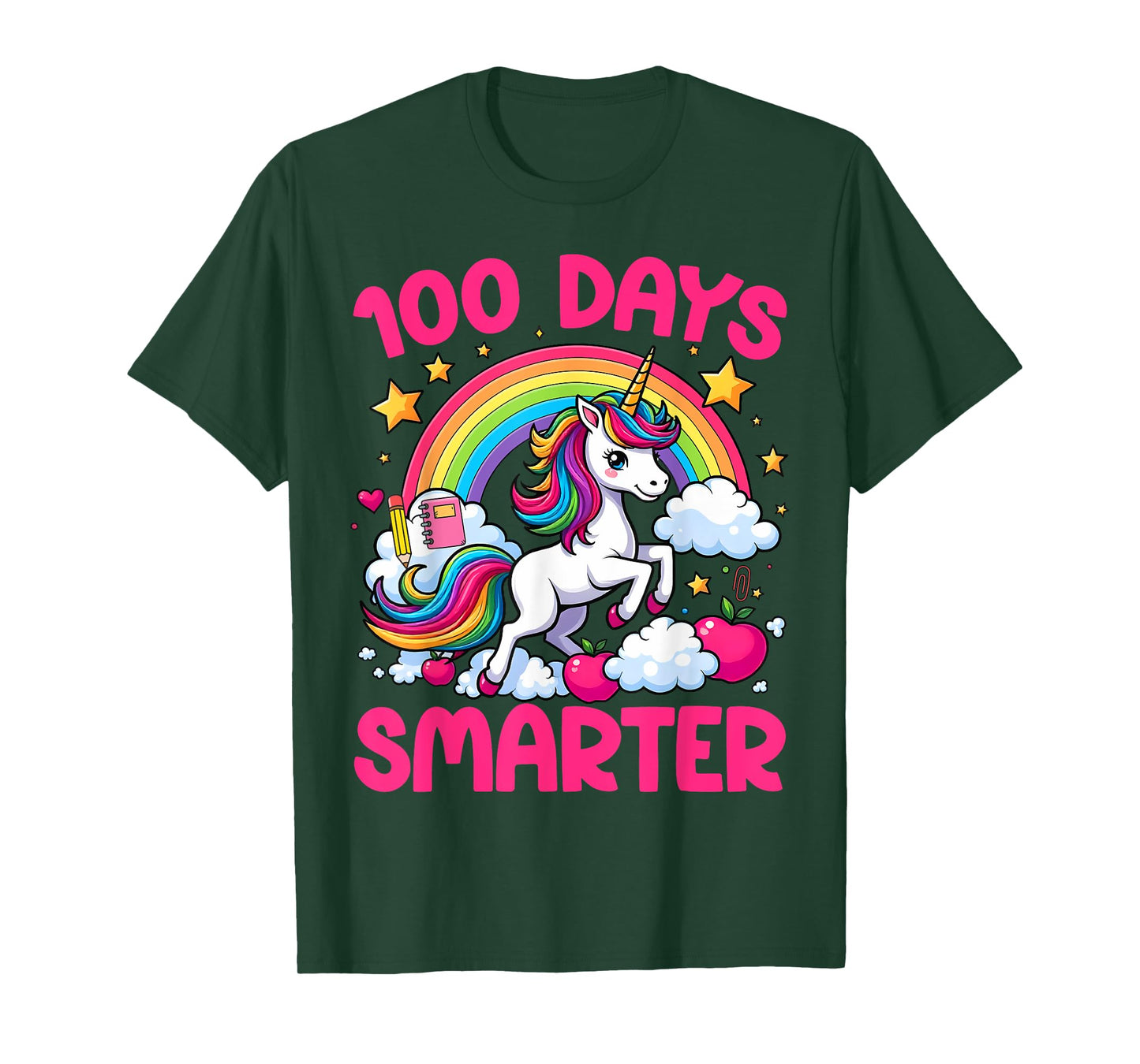 100 Days Of School Smarter Unicorn Teacher Girls 100th Days T-Shirt