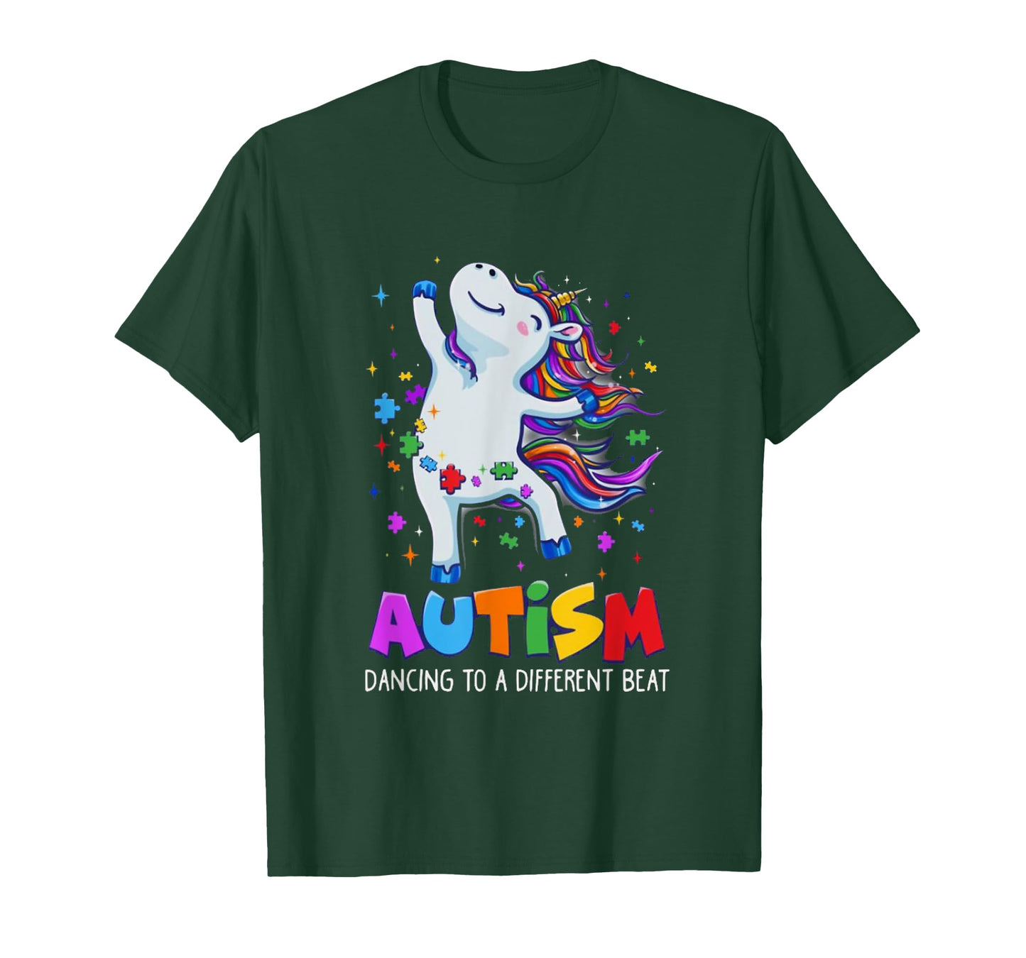 Autism awareness Dabbing unicorn puzzle piece kids t shirt T-Shirt