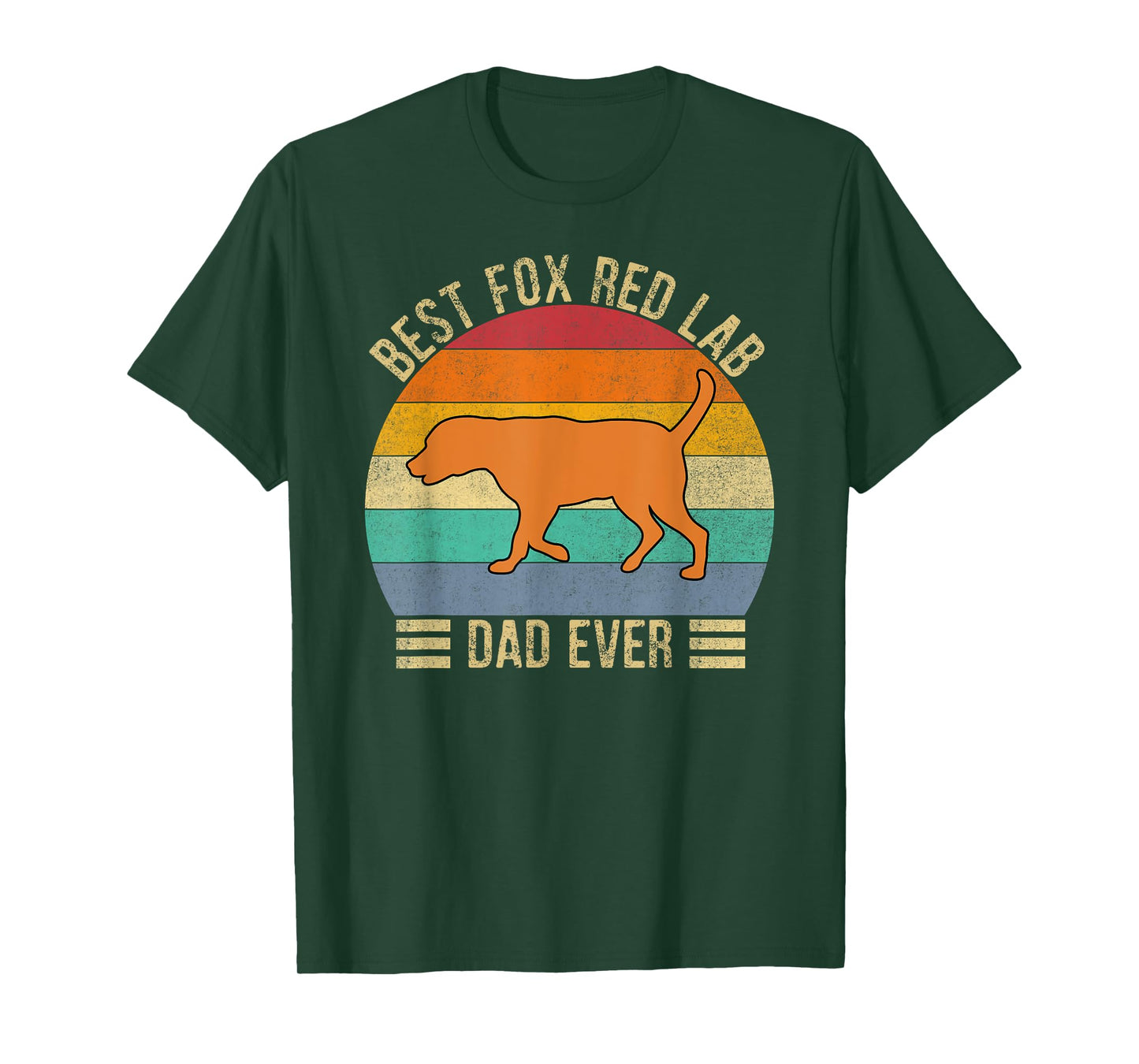 Best Fox Red Lab Dad Ever Labrador Retriever Vintage Retro T-Shirt