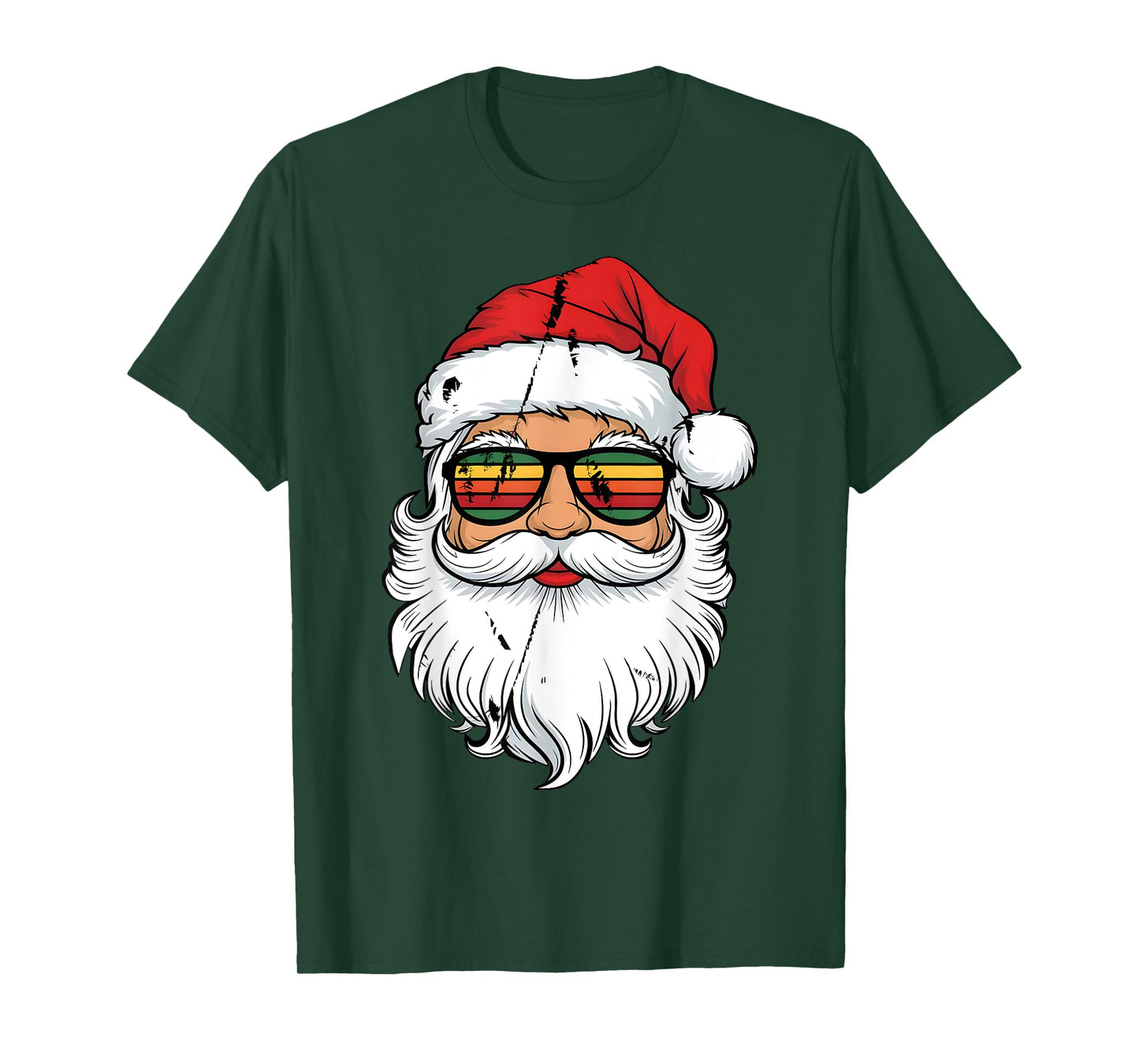 Santa Face Retro Sunglasses Christmas Men Boys Xmas Santa T-Shirt