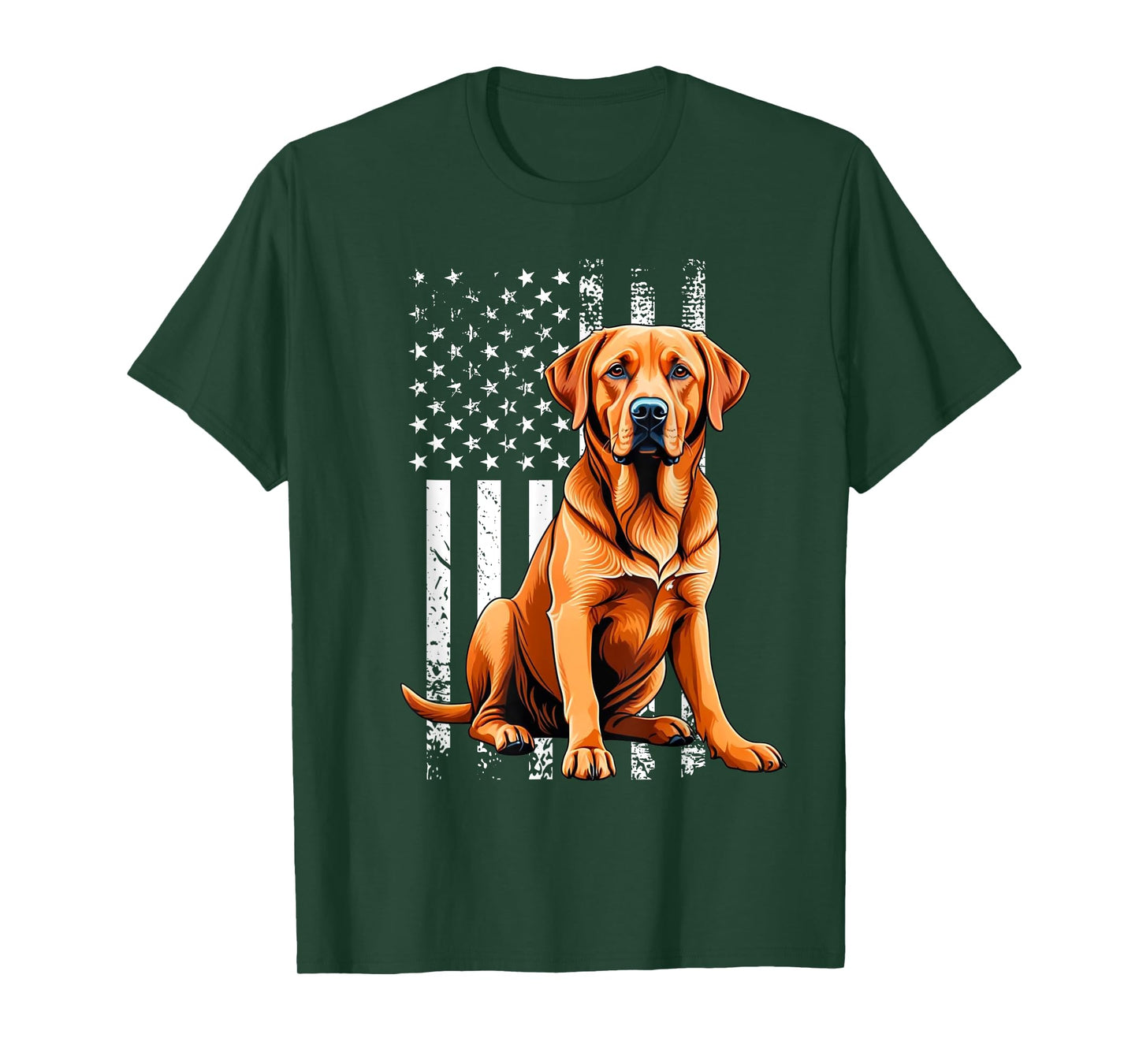 Fox Red Labrador Owner Dog USA Flag T-Shirt