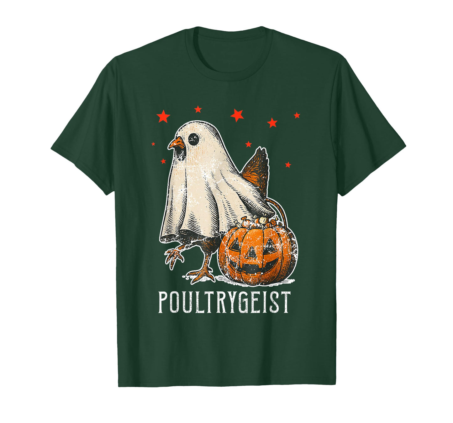 Poultrygeist Chicken Ghost Pumpkin Costume Halloween T-Shirt
