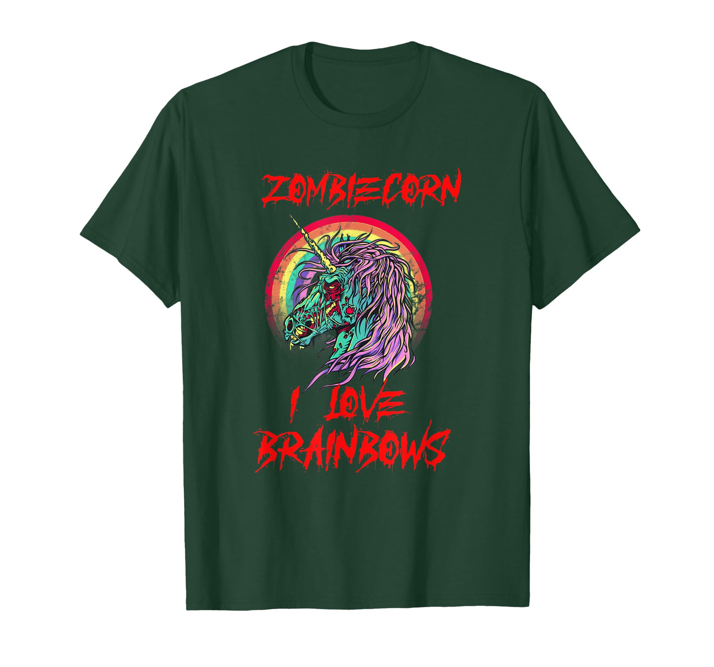Zombiecorn Zombie Unicorn Brainbows Halloween T-Shirt