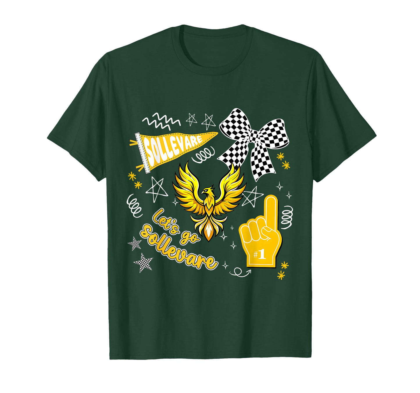 Let's Go Sollevare Retro Cheering School Spirit T-Shirt