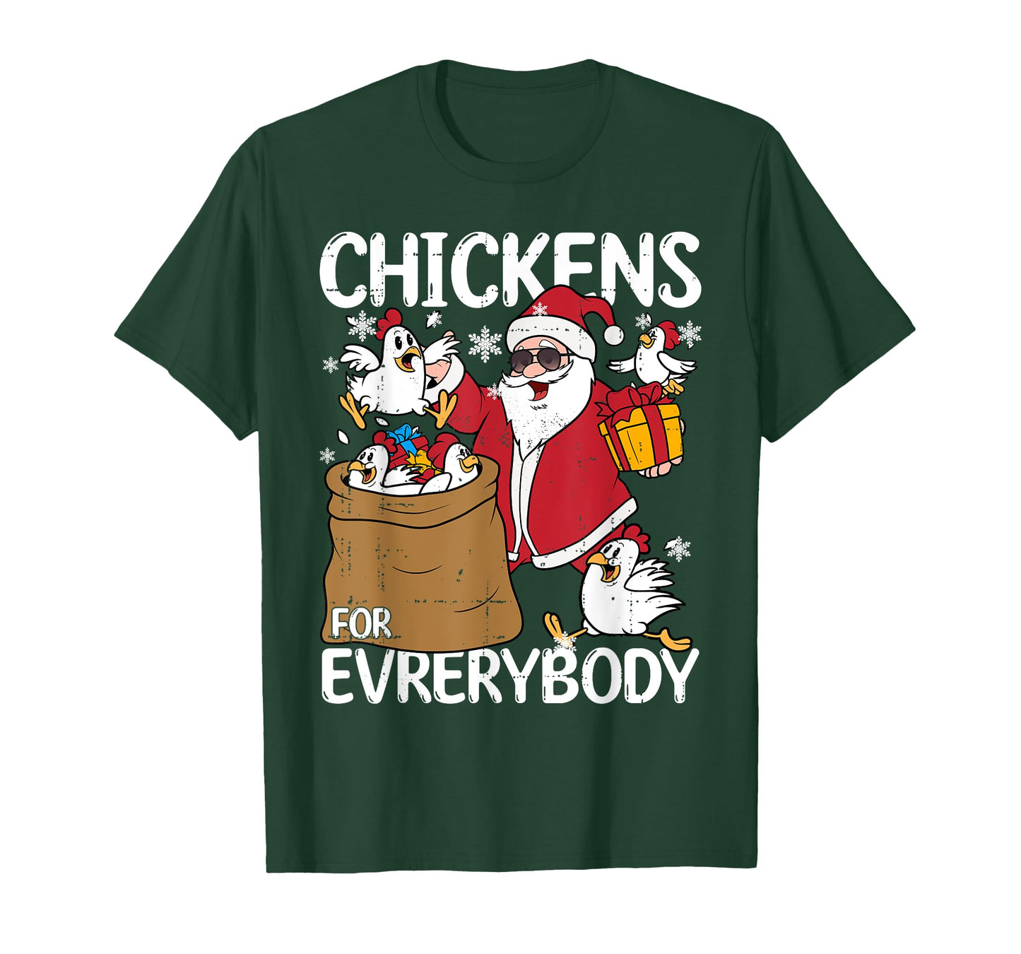 Chickens for Everybody Christmas Chicken Funny T-Shirt