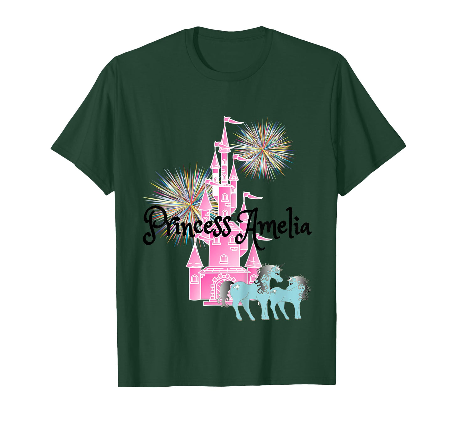 Kids Princess Amelia Name Girls Personalized Custom T-Shirt