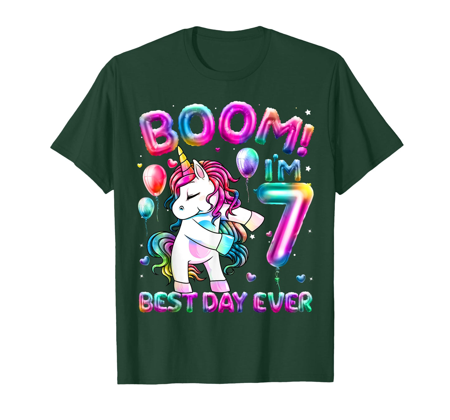 7 Years Old Flossing Unicorn Gifts 7th Birthday Girl Party T-Shirt