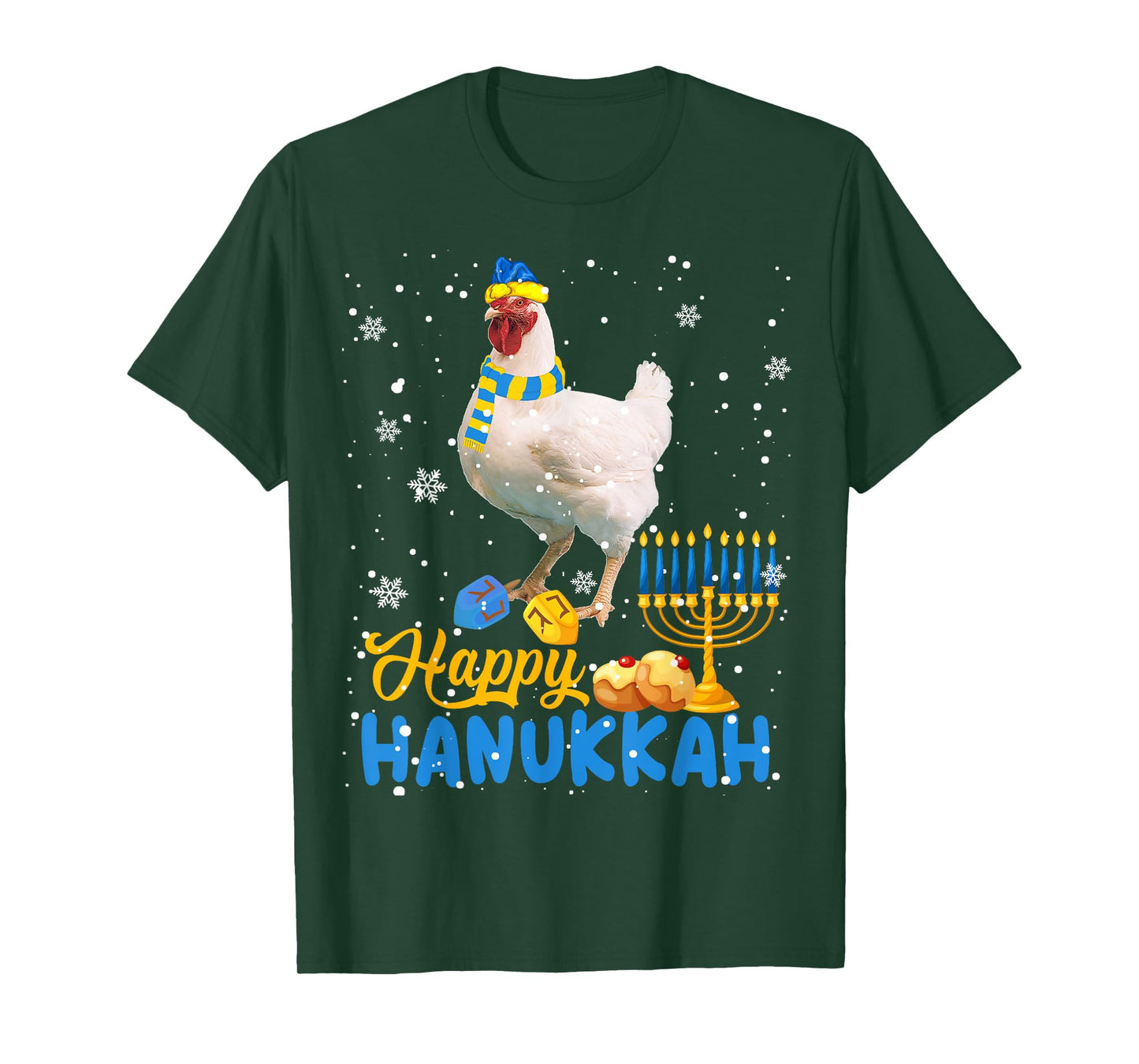 Happy Hanukkah Cute Hanukkah Chicken Menorah Jewish Proud T-Shirt