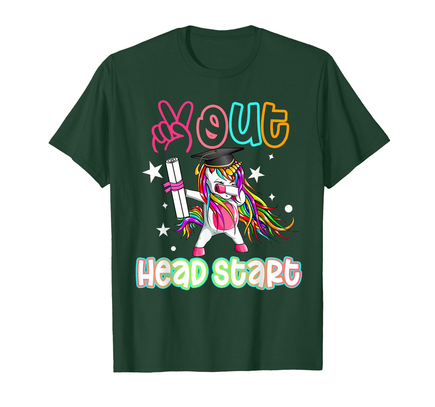 Peace out Headstart Dabbing Unicorn Last Day Of School Kids T-Shirt