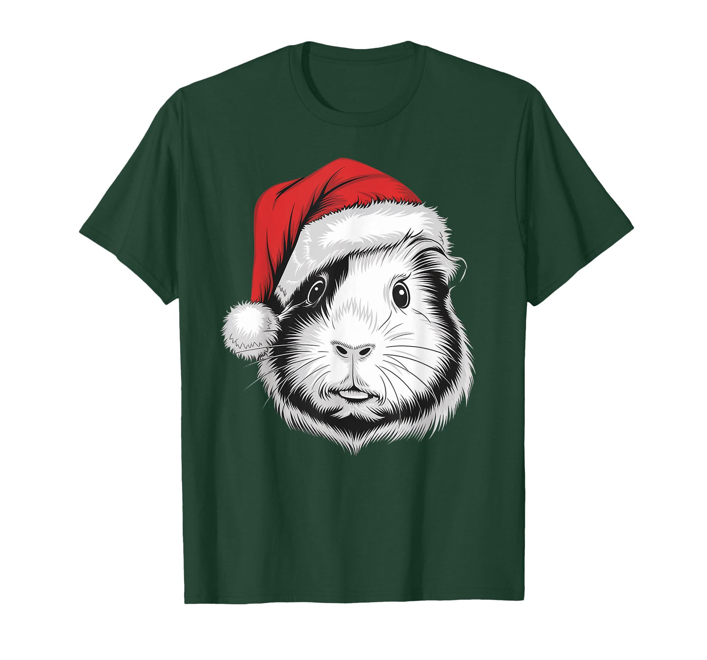 Joyful Guinea pig Santa on Guinea pig Christmas T-Shirt