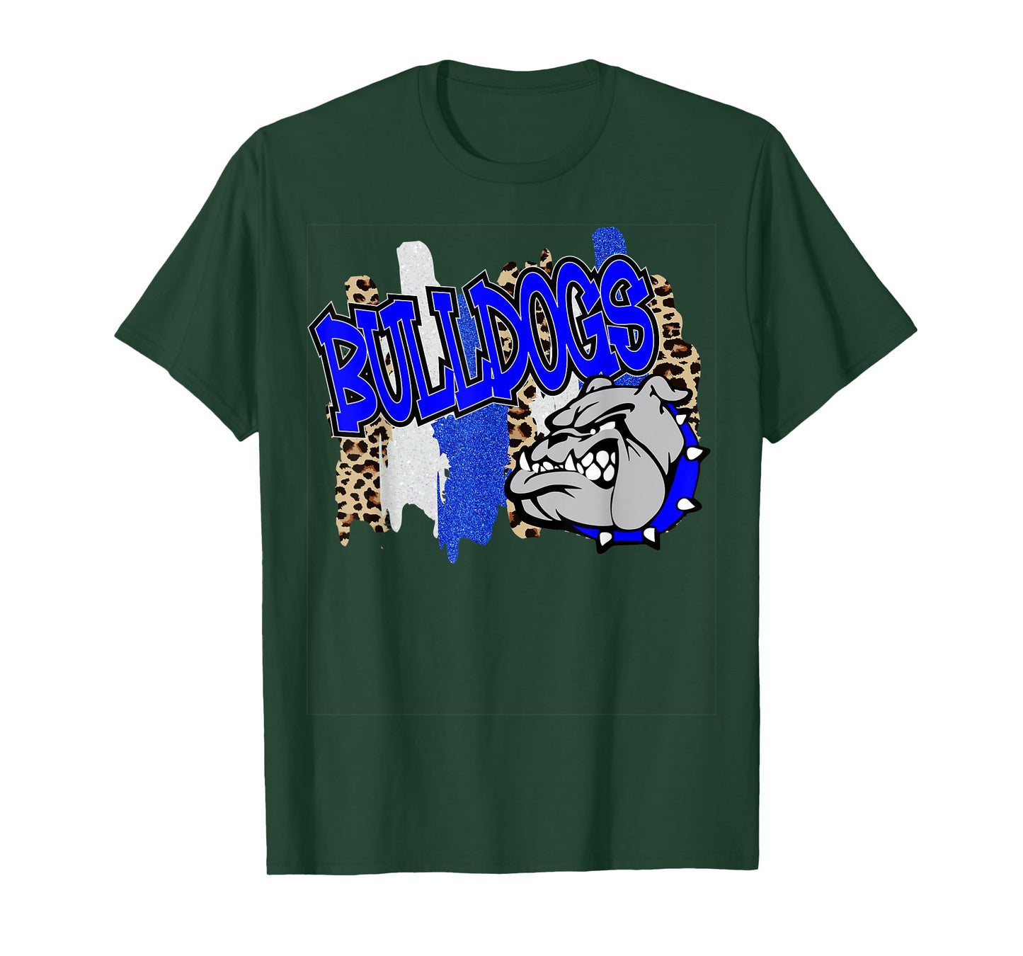 Bulldogs Swash Blue White School Spirit T-Shirt