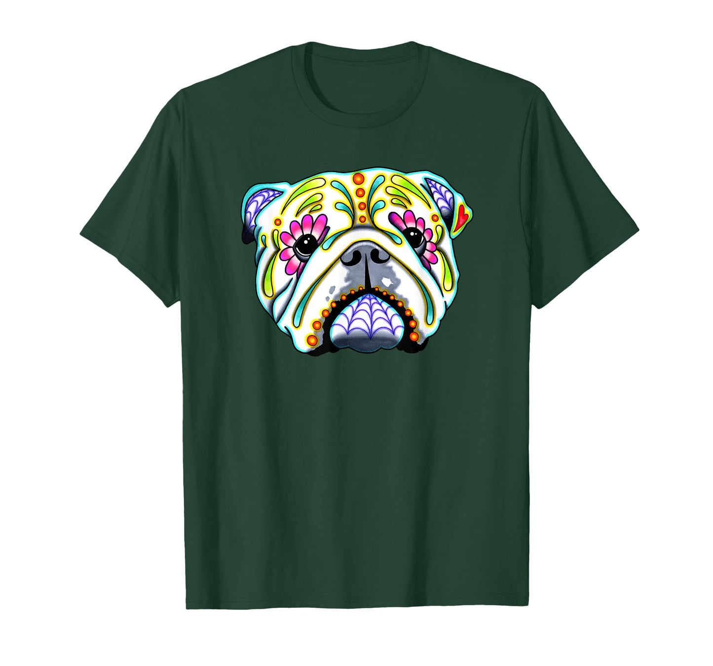English Bulldog - Day of the Dead Sugar Skull Dog T-Shirt