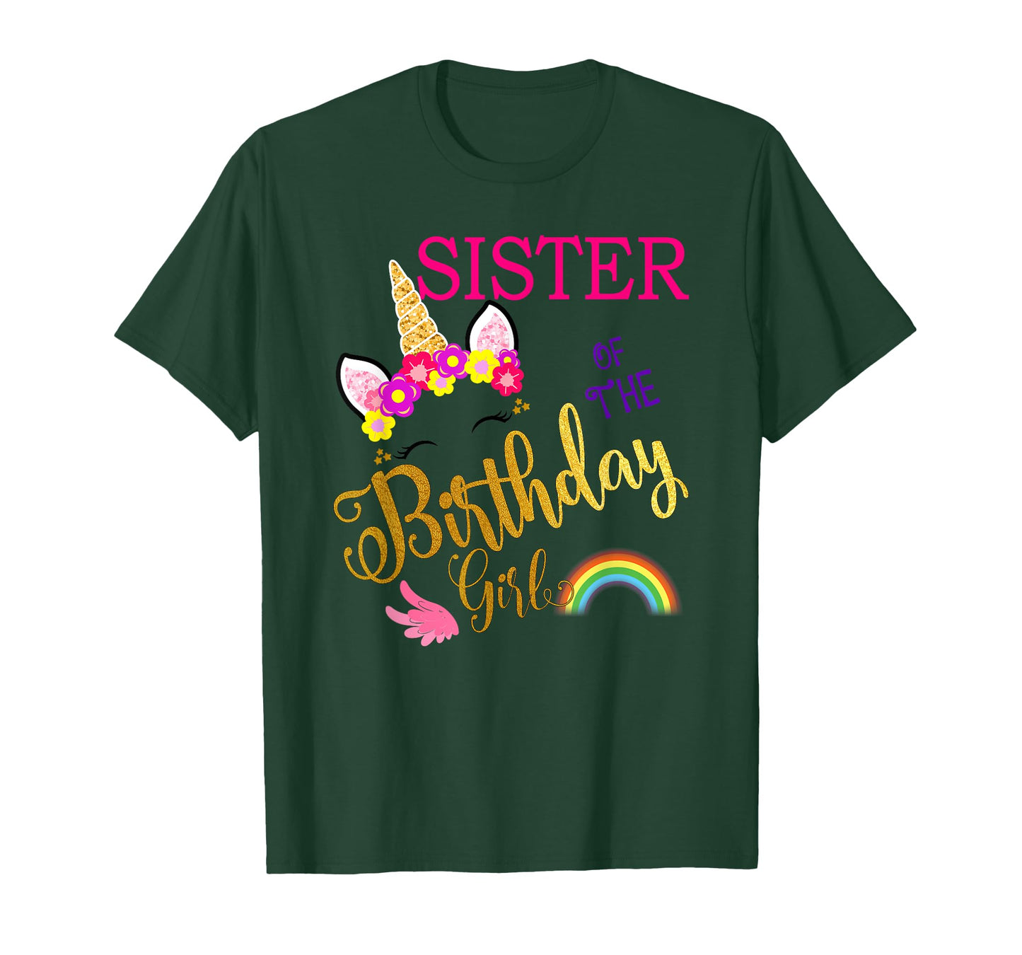 Sister of The Birthday for Girl Sis Unicorn First Birthday T-Shirt
