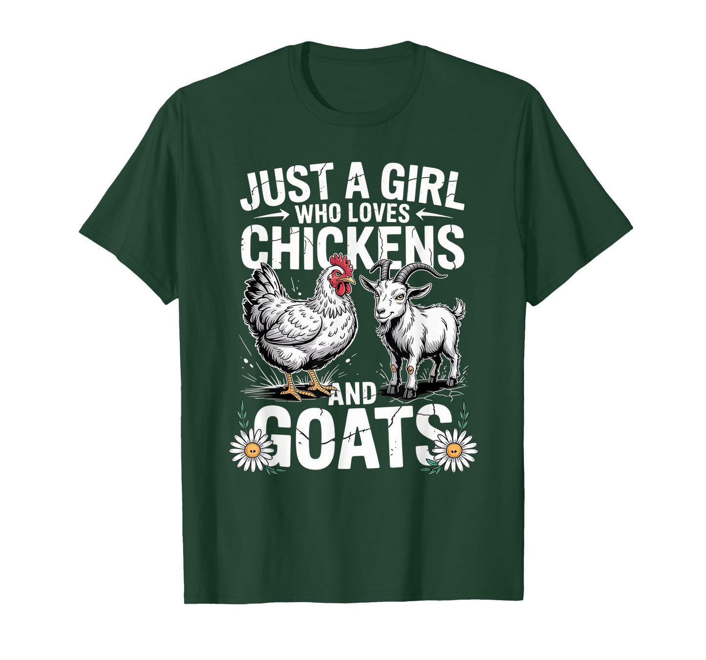 Cute Just A Girl Who Loves Chicken and Goat Poultry farming T-Shirt