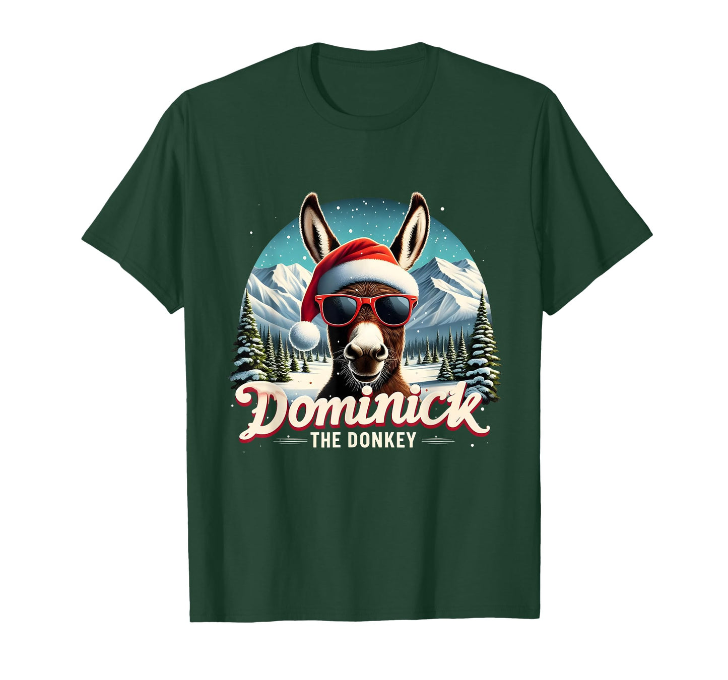 Merry Christmas Dominick the Donkey Costume Christmas Donkey Cheer T-Shirt