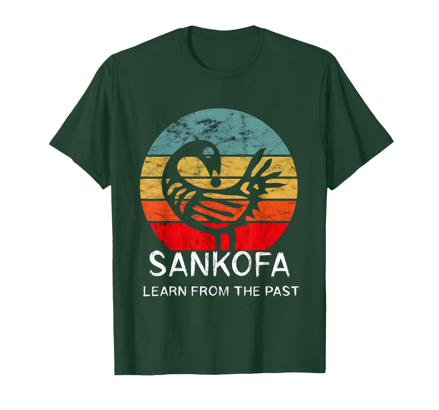 Sankofa Retro Vintage Learn From The Past African Bird T-Shirt