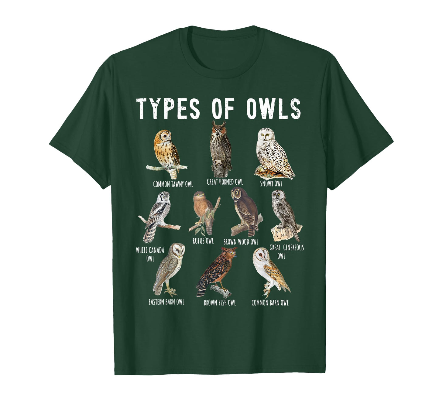 Owl Lover, Owl Types, Bird Lover, Owl T-Shirt