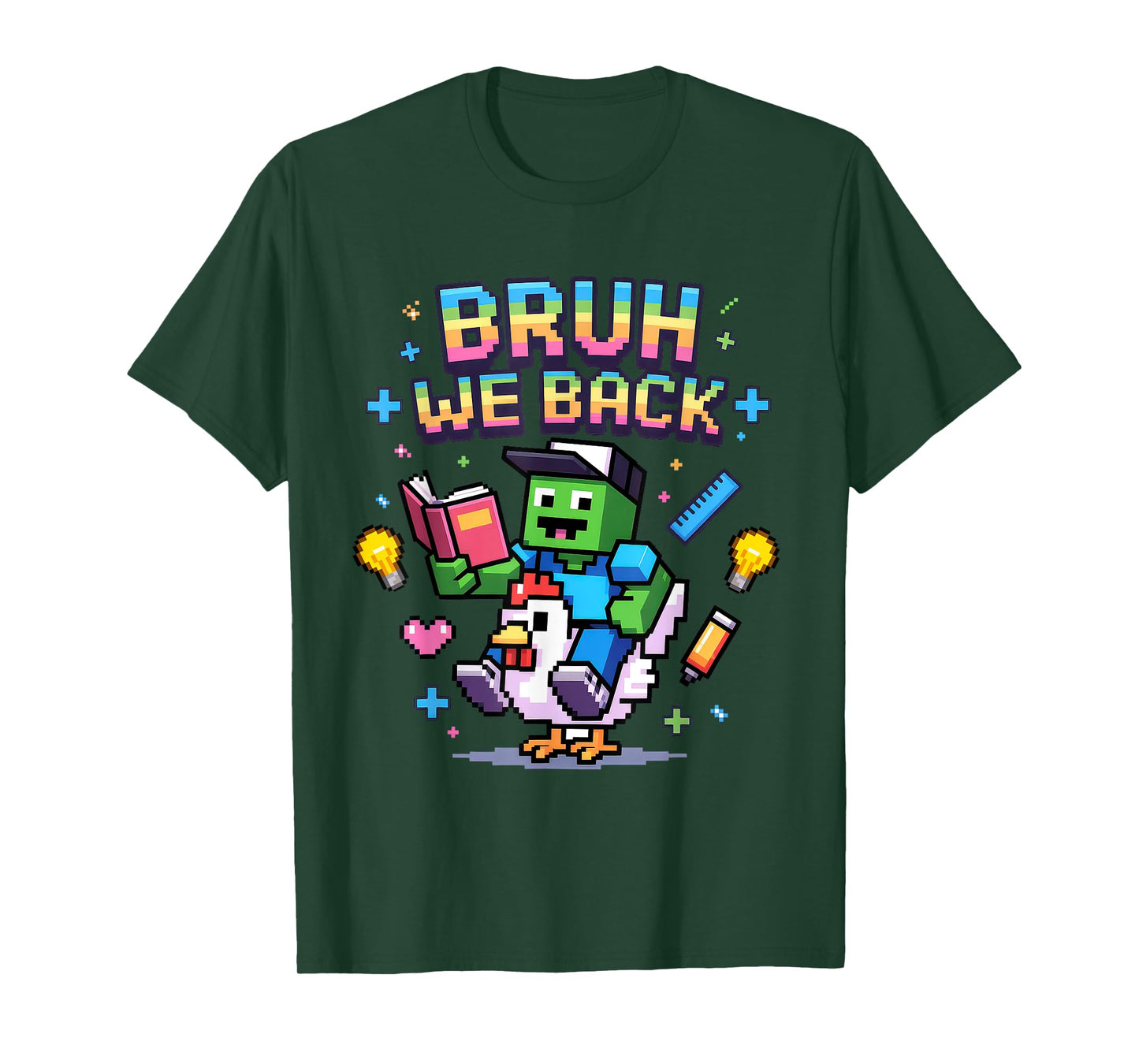 Bruh We Back to School Pixel Art Family Matching Shirt Kids T-Shirt
