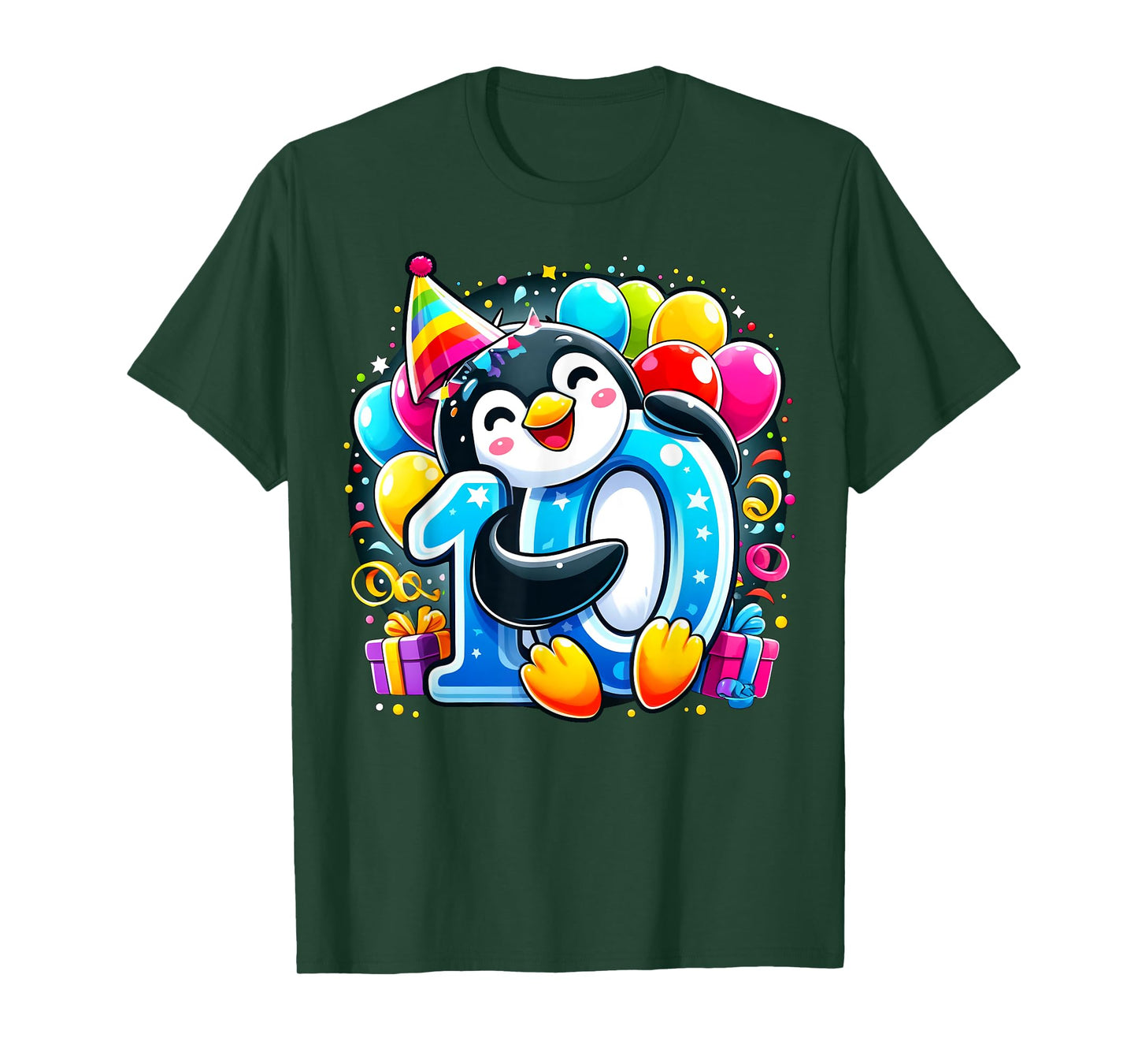 Kids Penguin Theme tenth Bday Party 10th Penguin Birthday T-Shirt