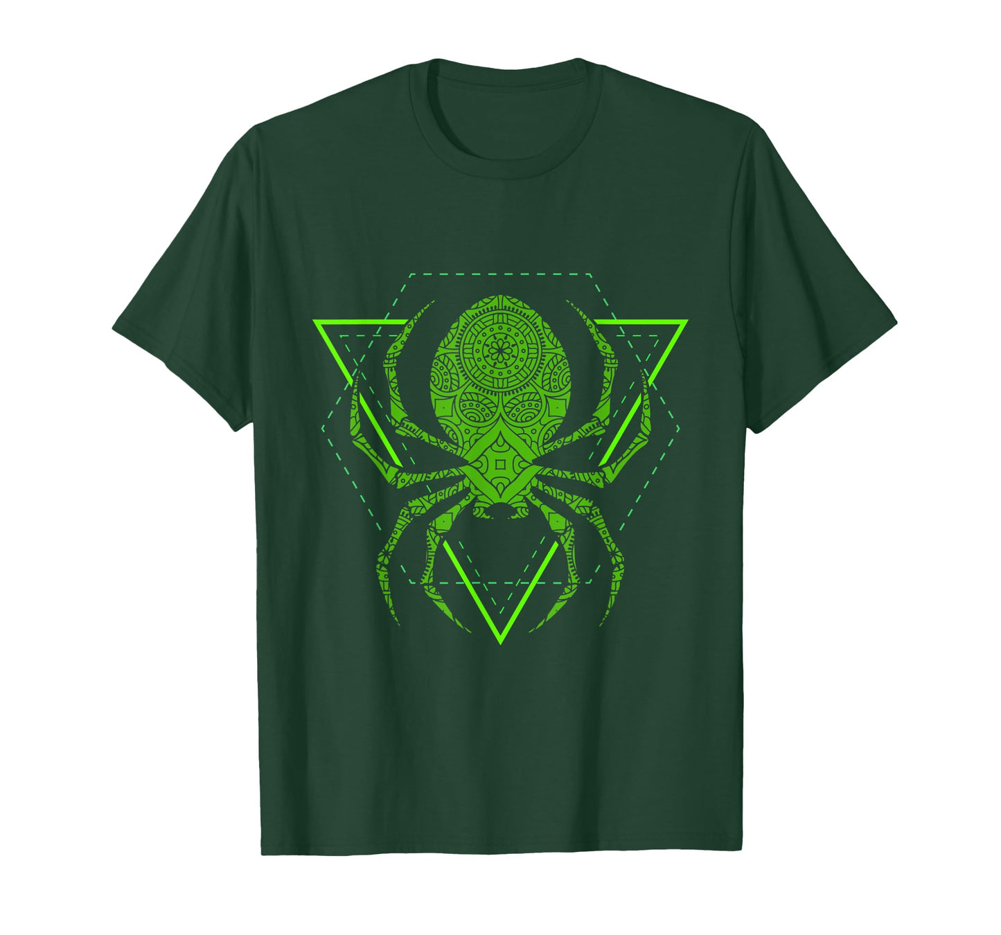 Sacred Geometry Halloween Spider Tribal Tattoo Mandala T-Shirt