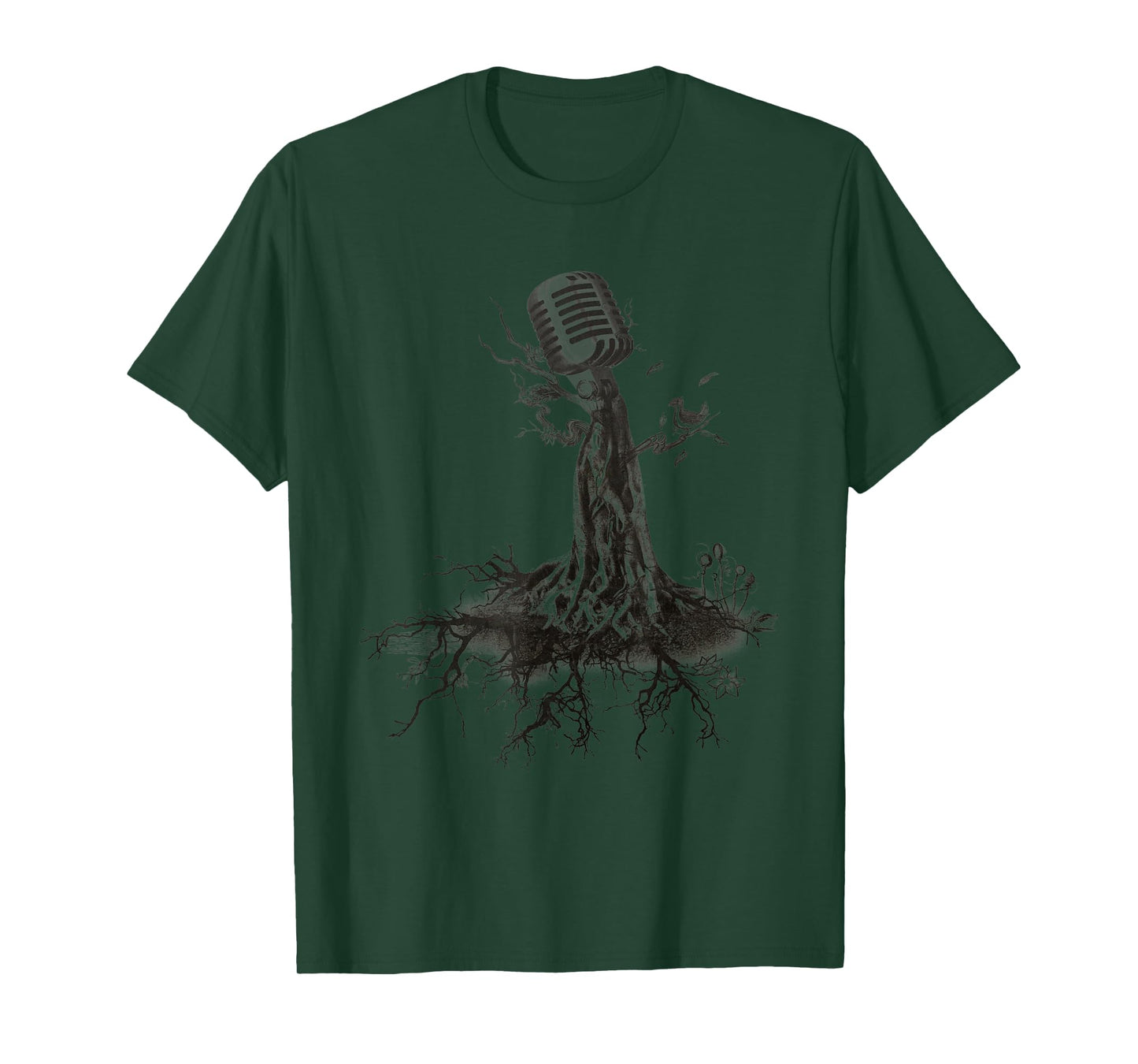 MICROPHONE TREE - roots music singer band sketch T-Shirt
