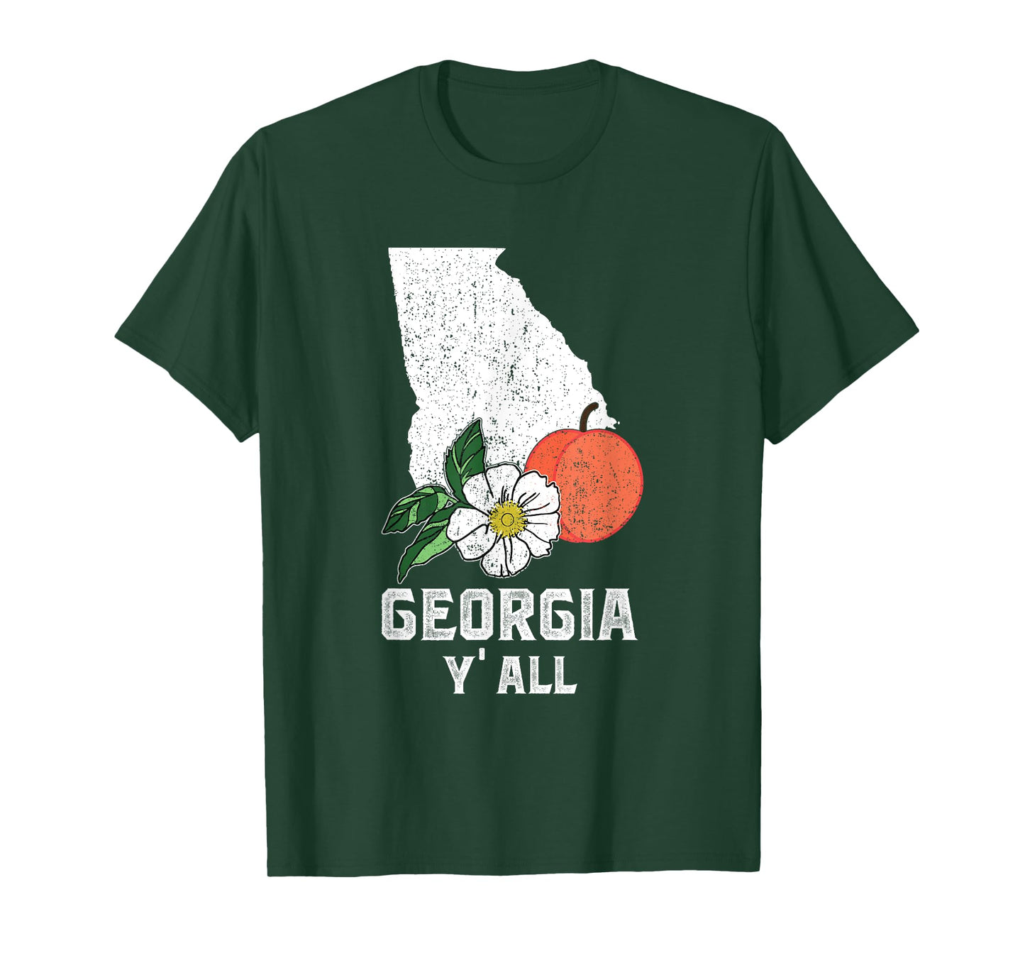 Georgia Y' All Peach State Cherokee Rose Vacation Souvenir T-Shirt