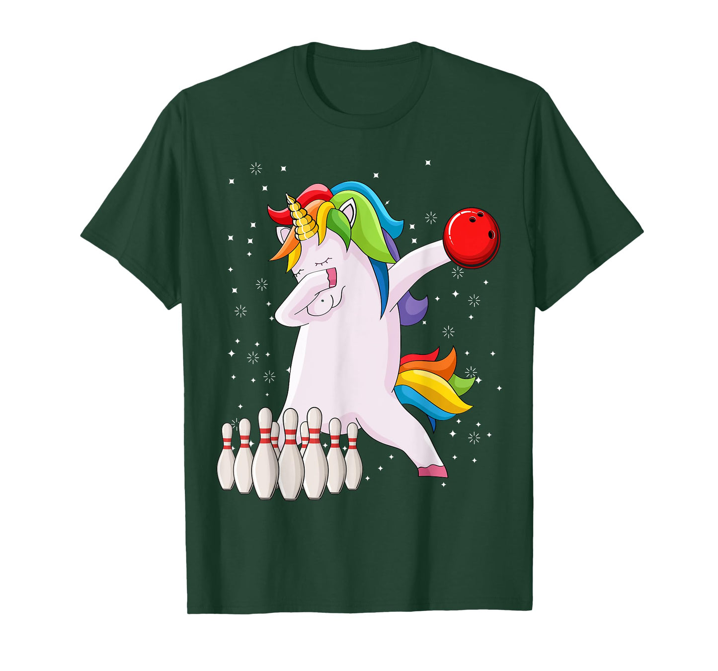 Dabbing Unicorn Bowling Ball Funny Bowling T-Shirt
