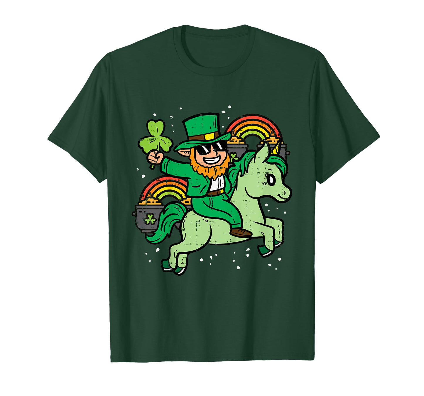 Kids Leprechaun Unicorn Rainbow Cute St Patricks Day Girls Kids T-Shirt