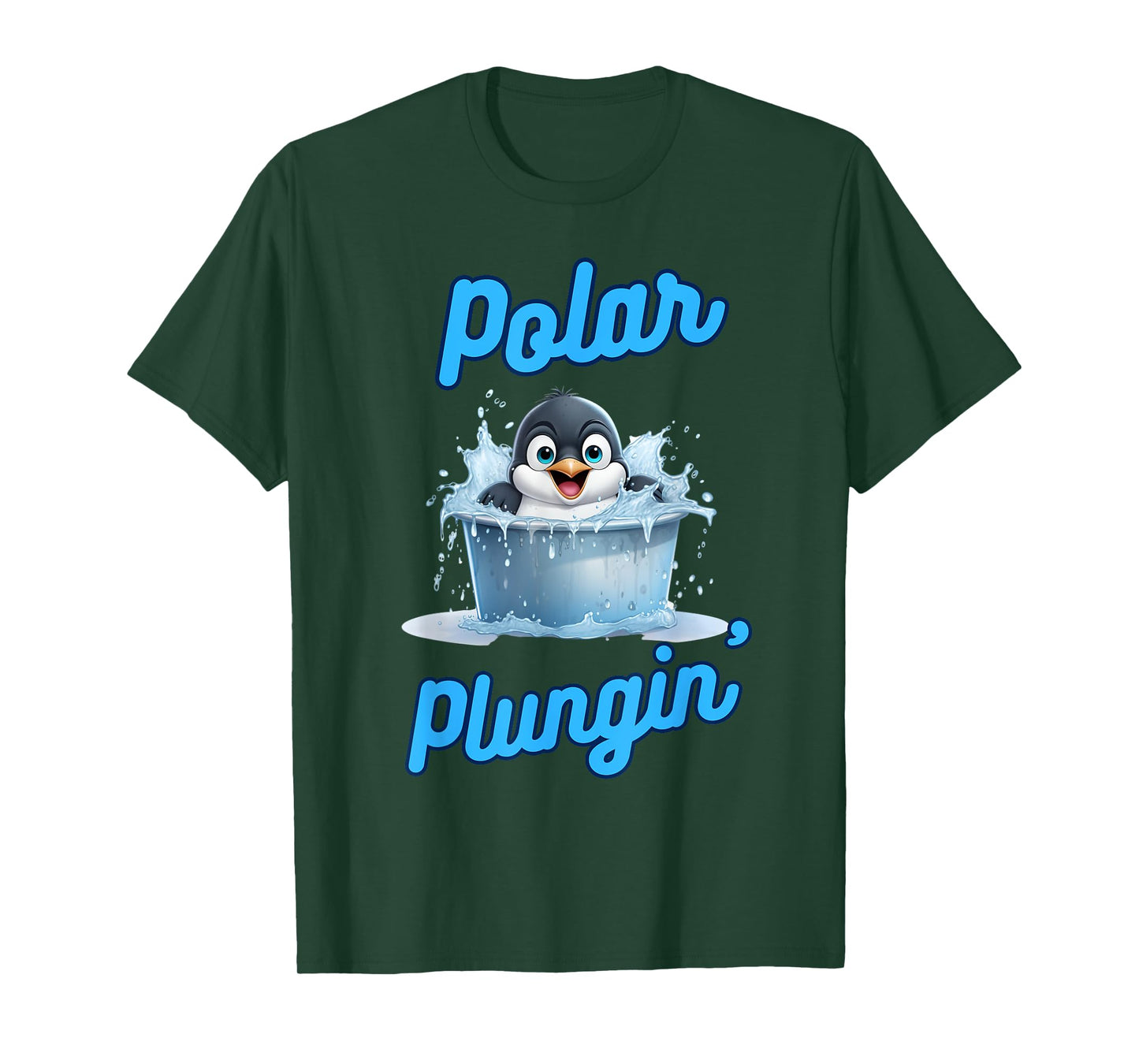 Polar Plungin Penguin Ice Bath Addict Cold Plunge T-Shirt