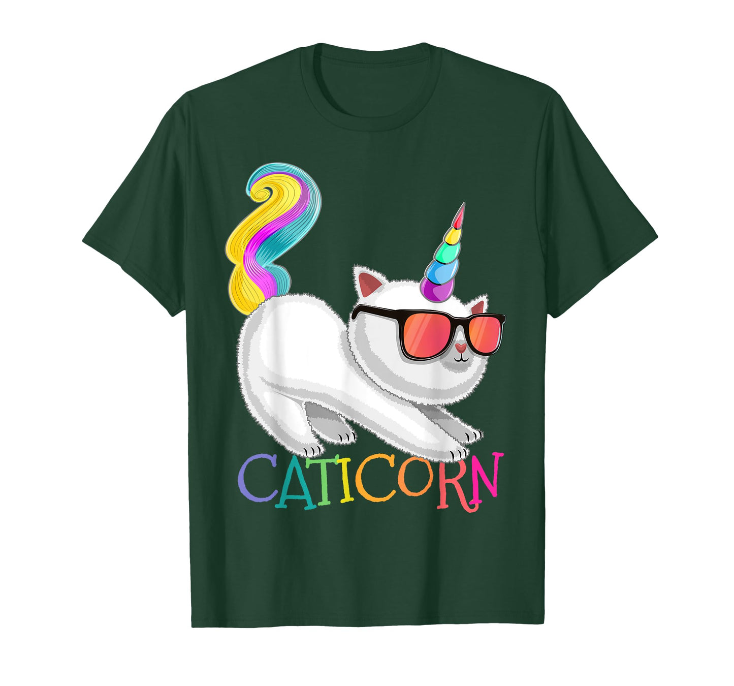 Caticorn Rainbow Unicorn Cat Shirt Girls Unicorn Cat Gift T-Shirt