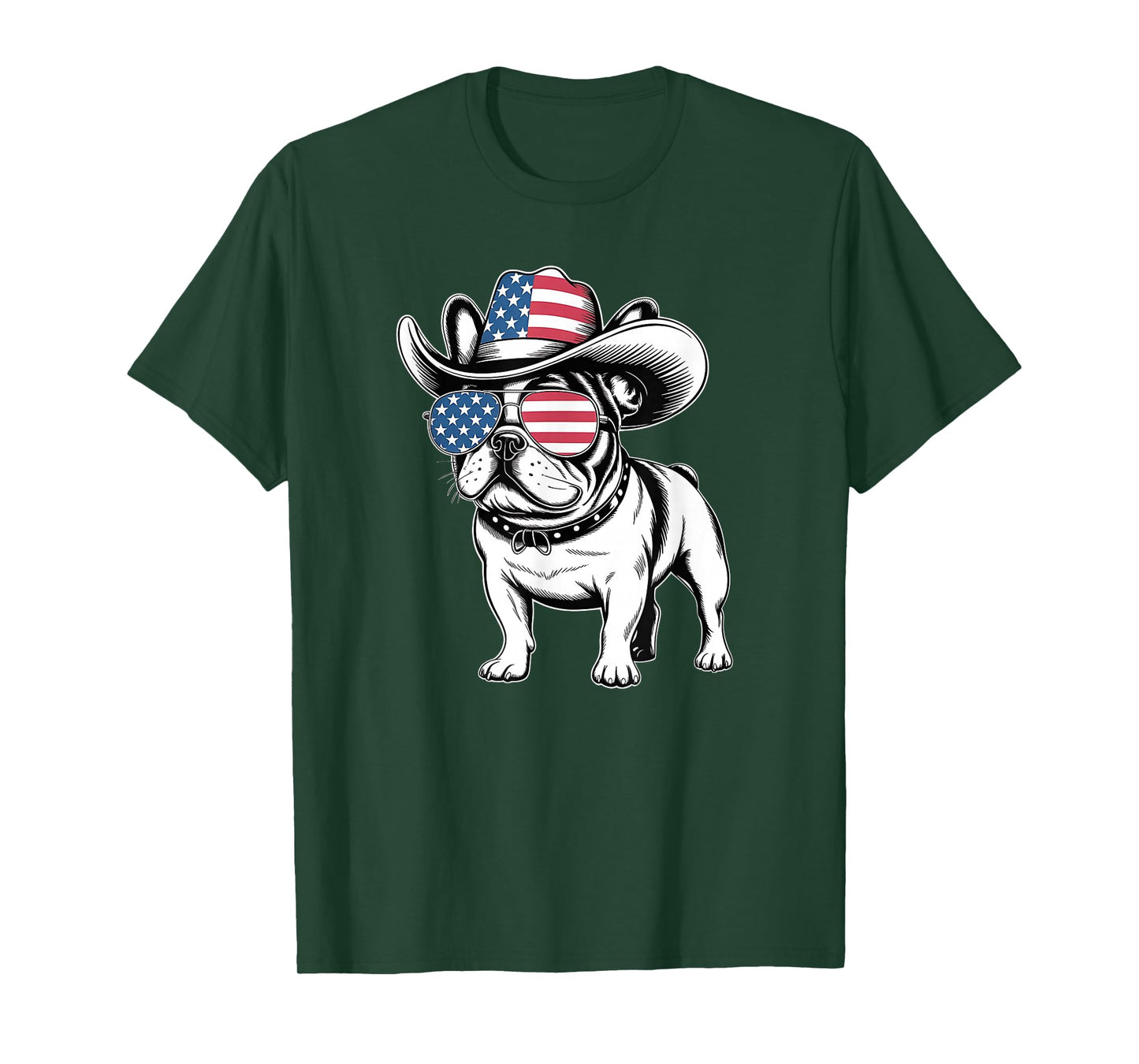 French Bulldog American Flag 4th of July Frenchie T-Shirt
