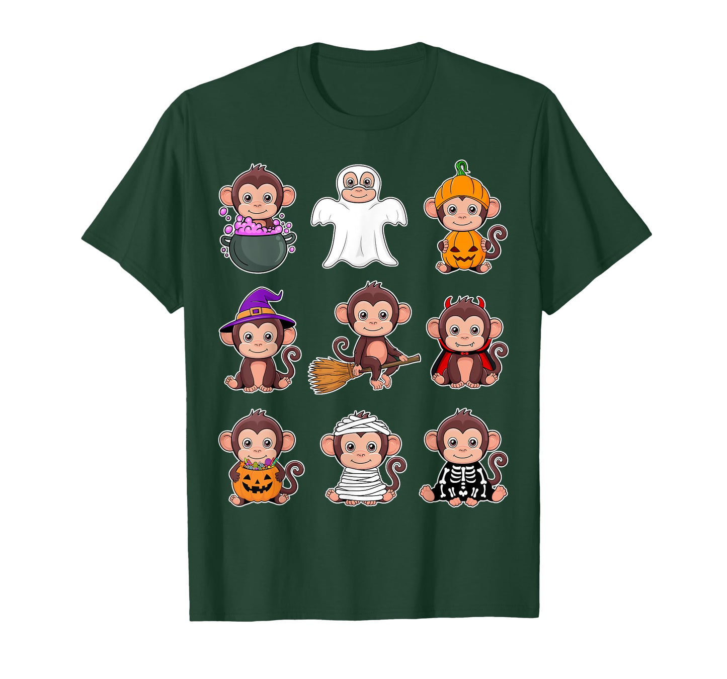 Monkey Halloween Costume Spooky Ghost Monkey Halloween T-Shirt
