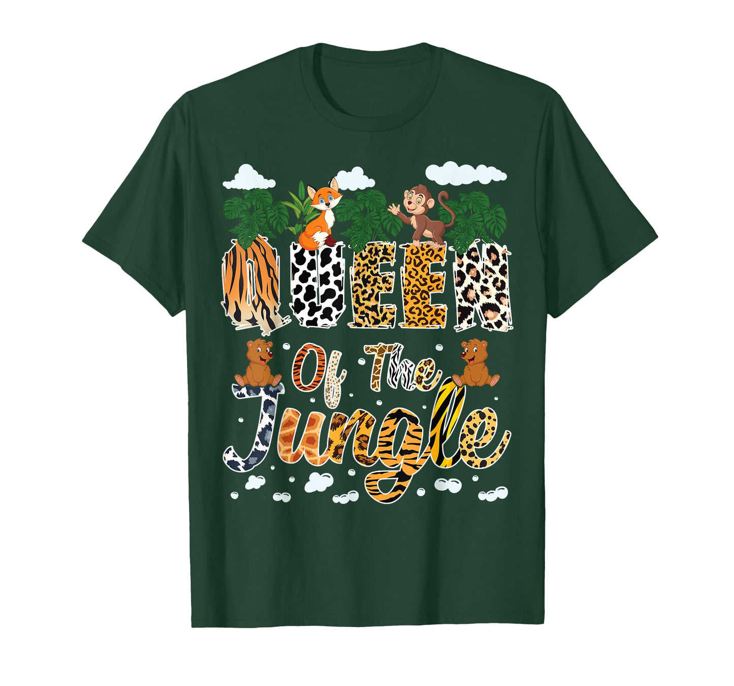 Queen Of The Jungle Birthday Zoo Safari Jungle Animal Family T-Shirt