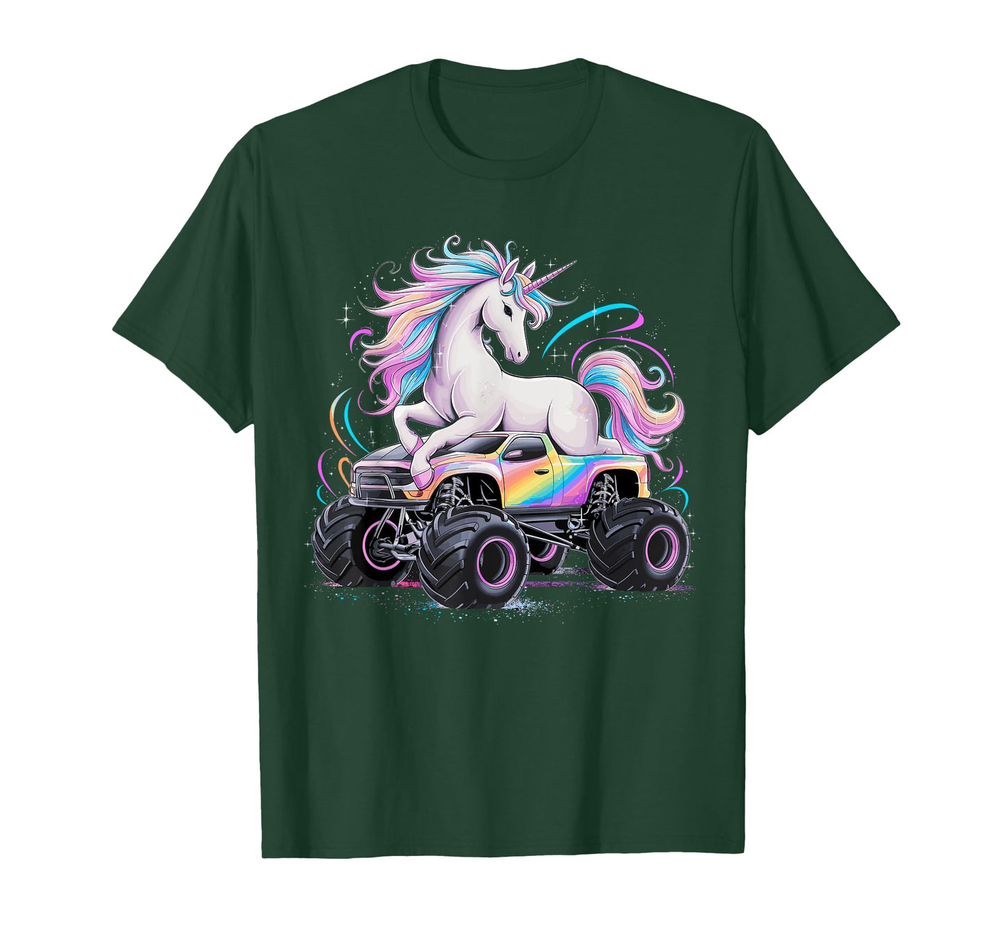 Monster Truck Unicorn Birthday Party Girls Monster Truck T-Shirt