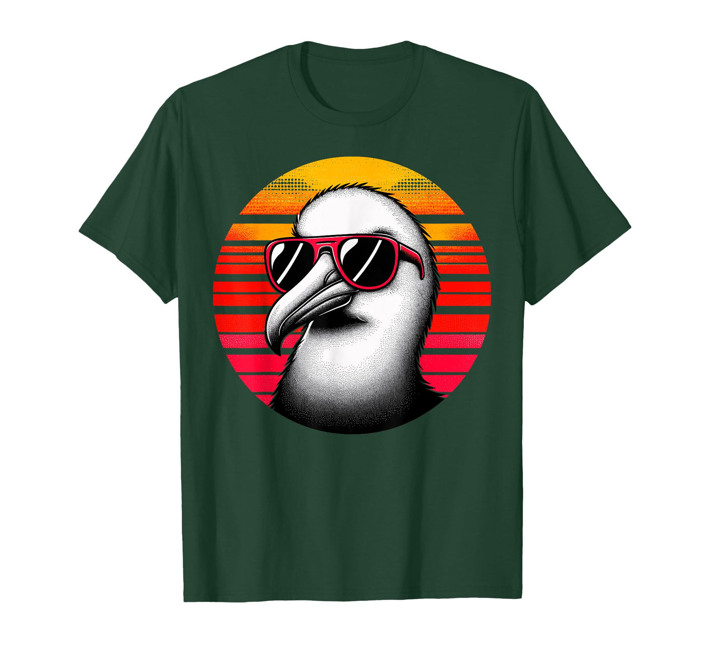 Albatross Bird Sunglasses Sunset Retro Style Vintage 70s T-Shirt
