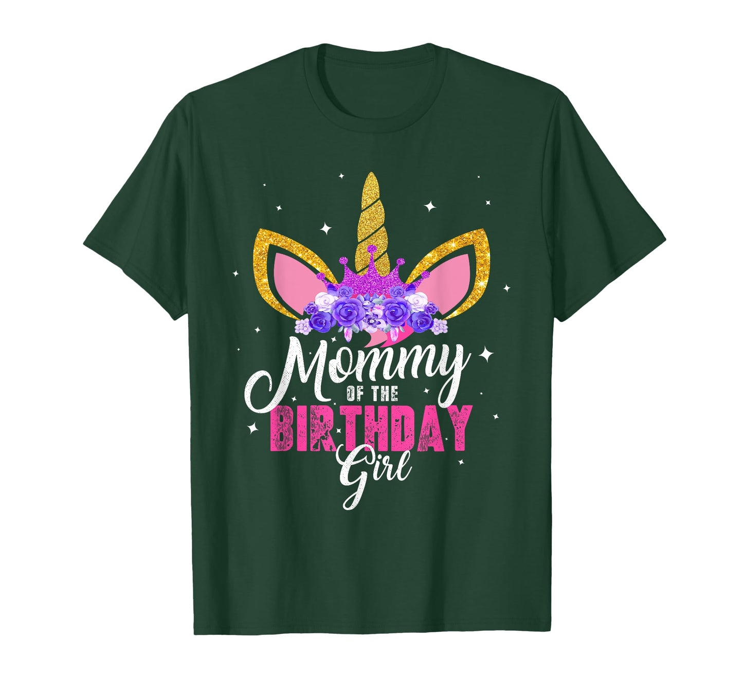 Mommy Of The Birthday Girl Unicorn Mom Birthday Princess T-Shirt
