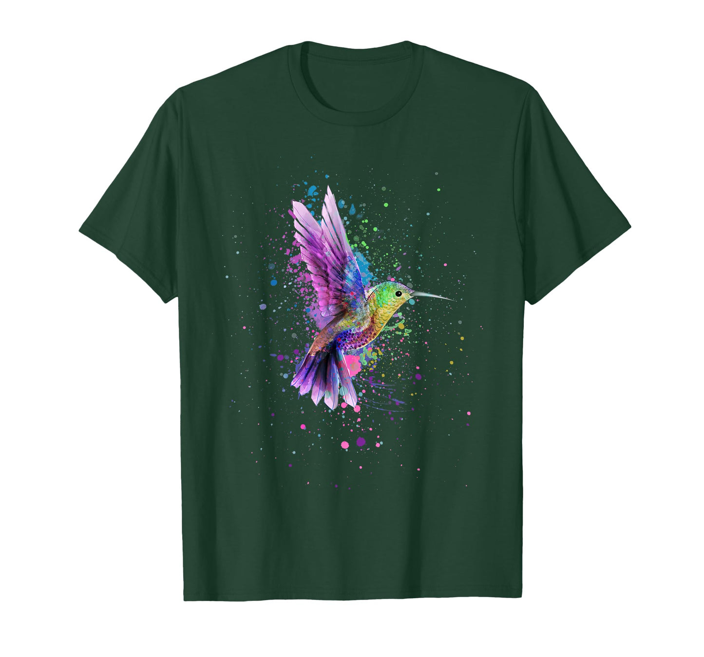 Hummingbird Watercolor Art Design T-Shirt