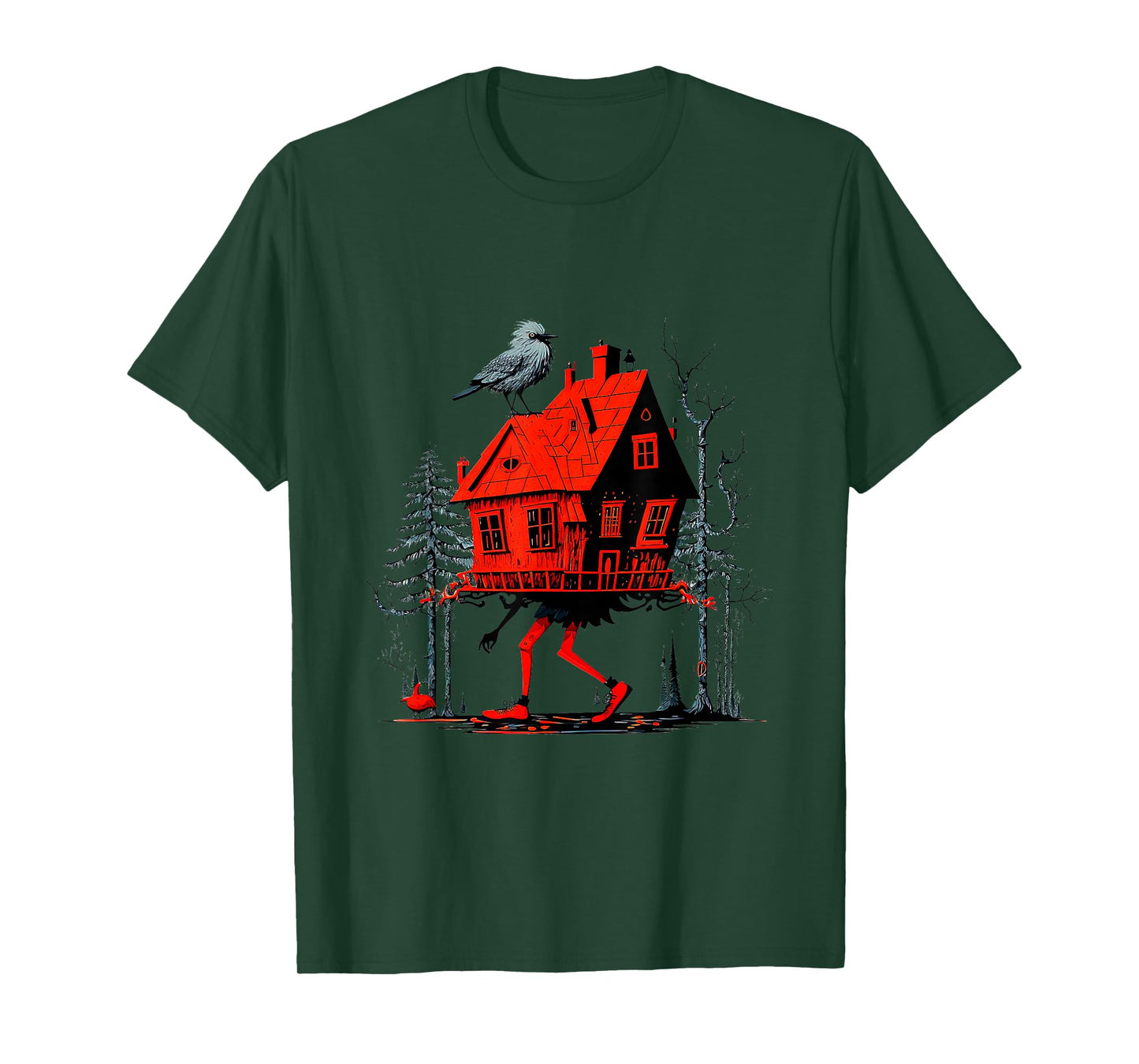Walking House on Chicken Legs Slavic folklore Baba Yaga Art T-Shirt