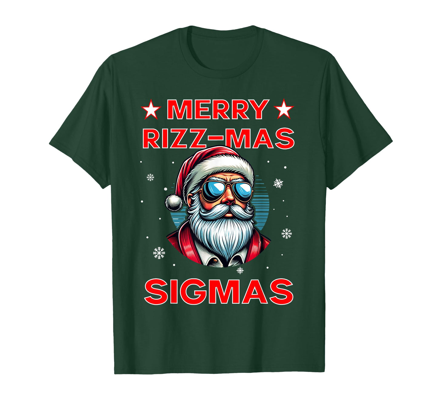 Merry Rizz Mas Sigmas Funny Middle School Alpha Christmas T-Shirt