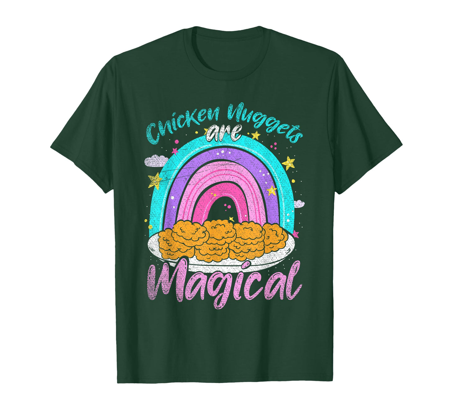Chicken Nuggets Are Magical Rainbow Funny Chicken Nugget T-Shirt
