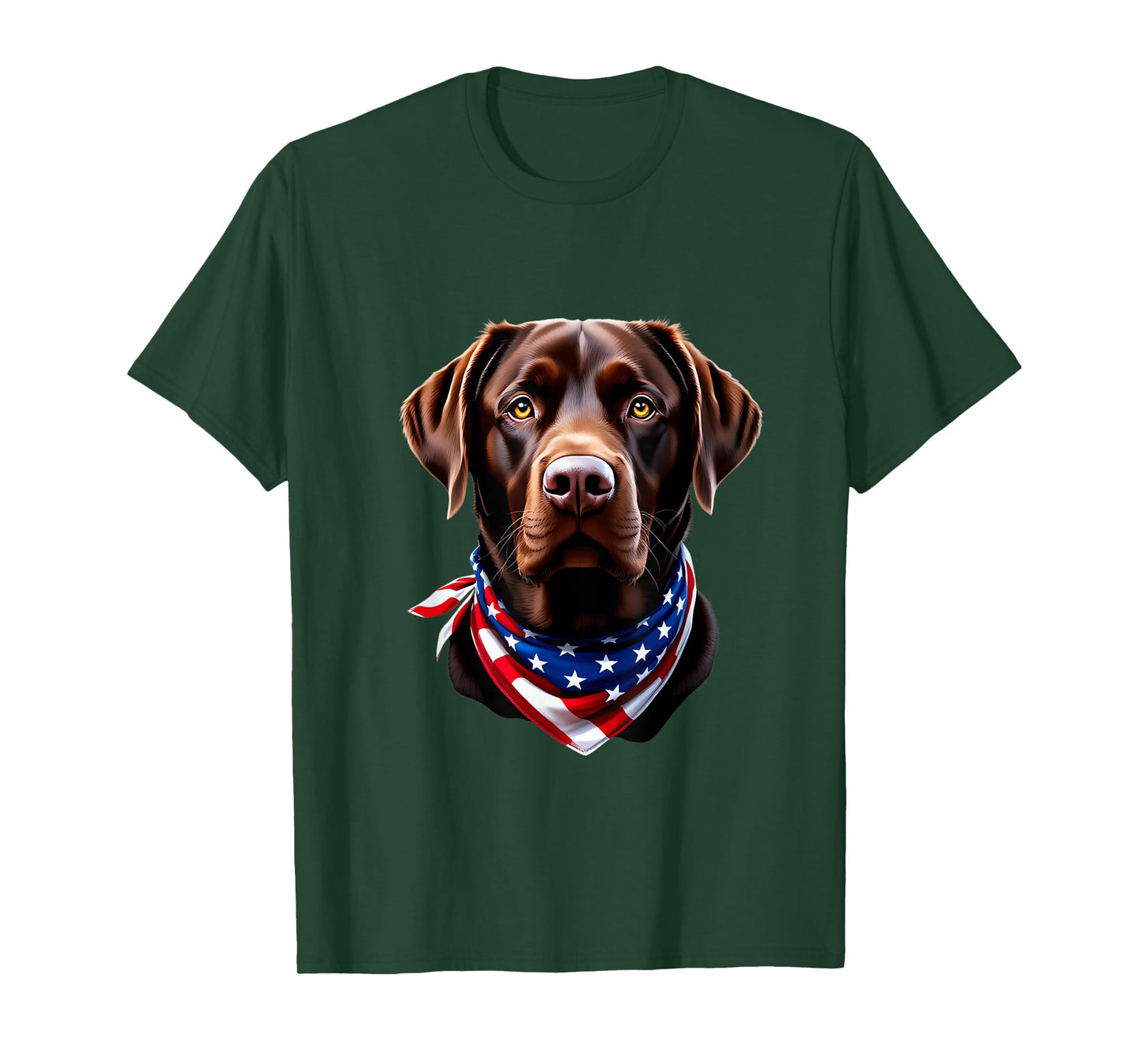 Chocolate Lab American Flag 4th Of July Chocolate Labrador T-Shirt