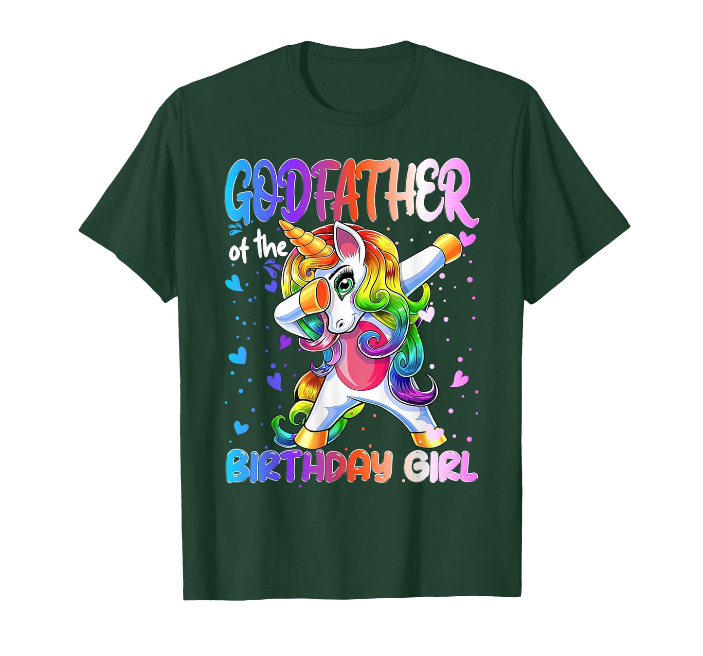 Godfather of the Birthday Princess Girl Dabbing Unicorn T-Shirt
